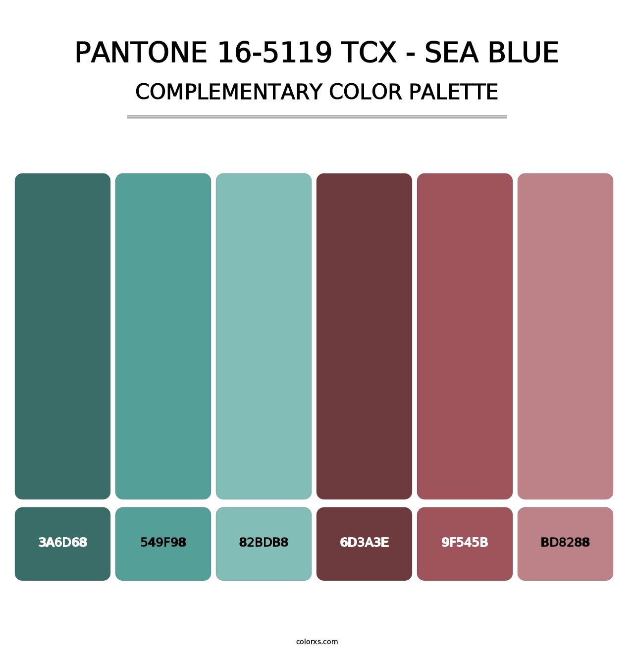 PANTONE 16-5119 TCX - Sea Blue - Complementary Color Palette