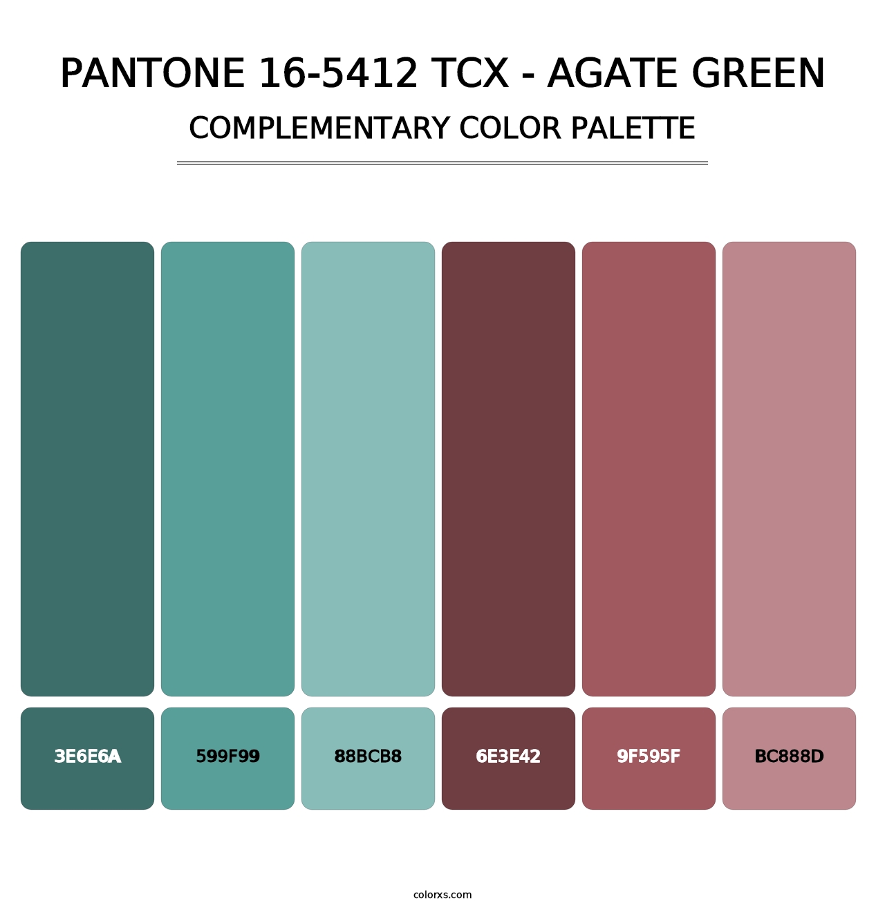 PANTONE 16-5412 TCX - Agate Green - Complementary Color Palette