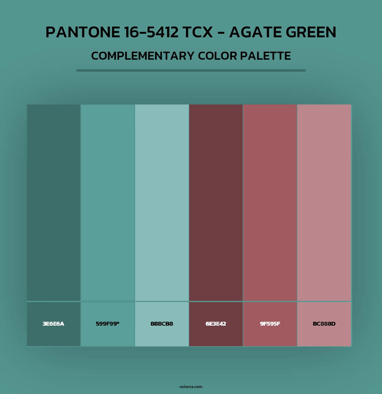 PANTONE 16-5412 TCX - Agate Green - Complementary Color Palette