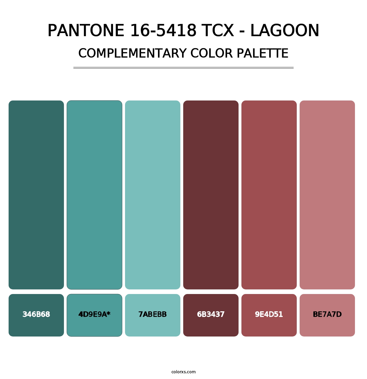 PANTONE 16-5418 TCX - Lagoon - Complementary Color Palette
