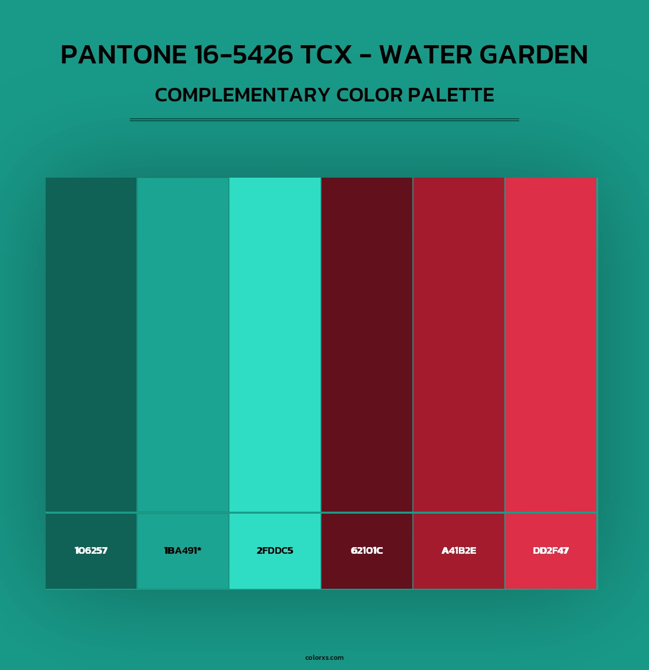 PANTONE 16-5426 TCX - Water Garden - Complementary Color Palette