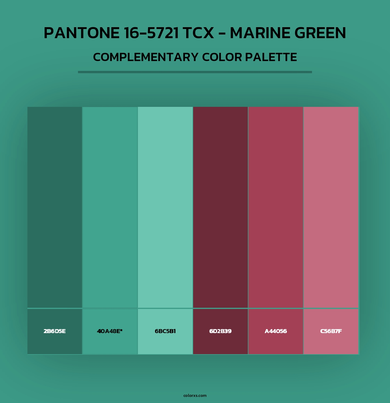 PANTONE 16-5721 TCX - Marine Green - Complementary Color Palette
