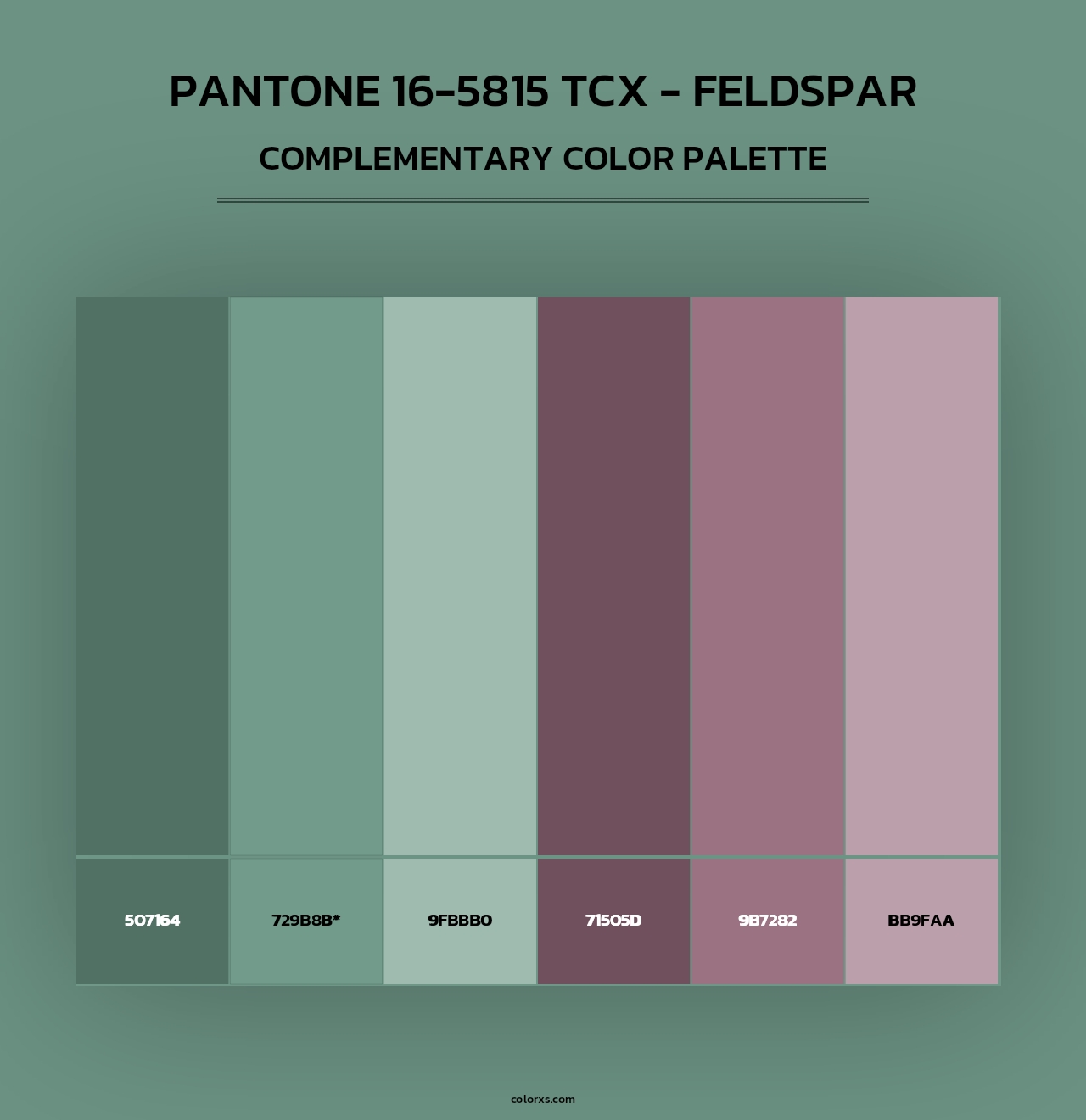 PANTONE 16-5815 TCX - Feldspar - Complementary Color Palette