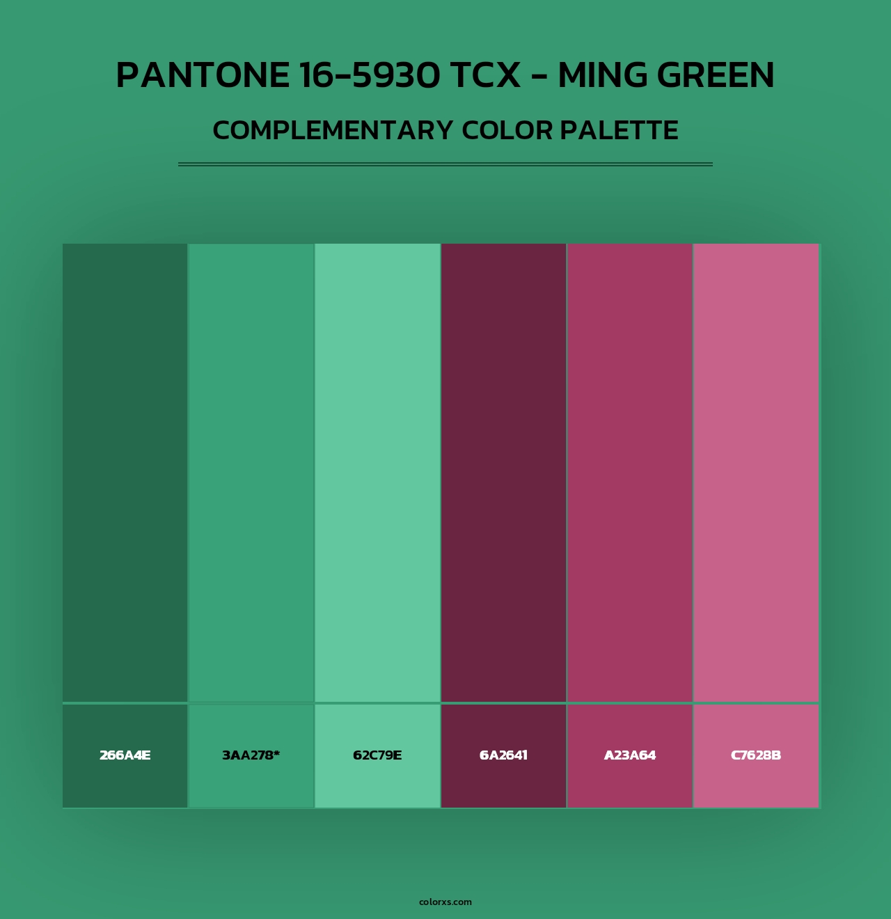 PANTONE 16-5930 TCX - Ming Green - Complementary Color Palette