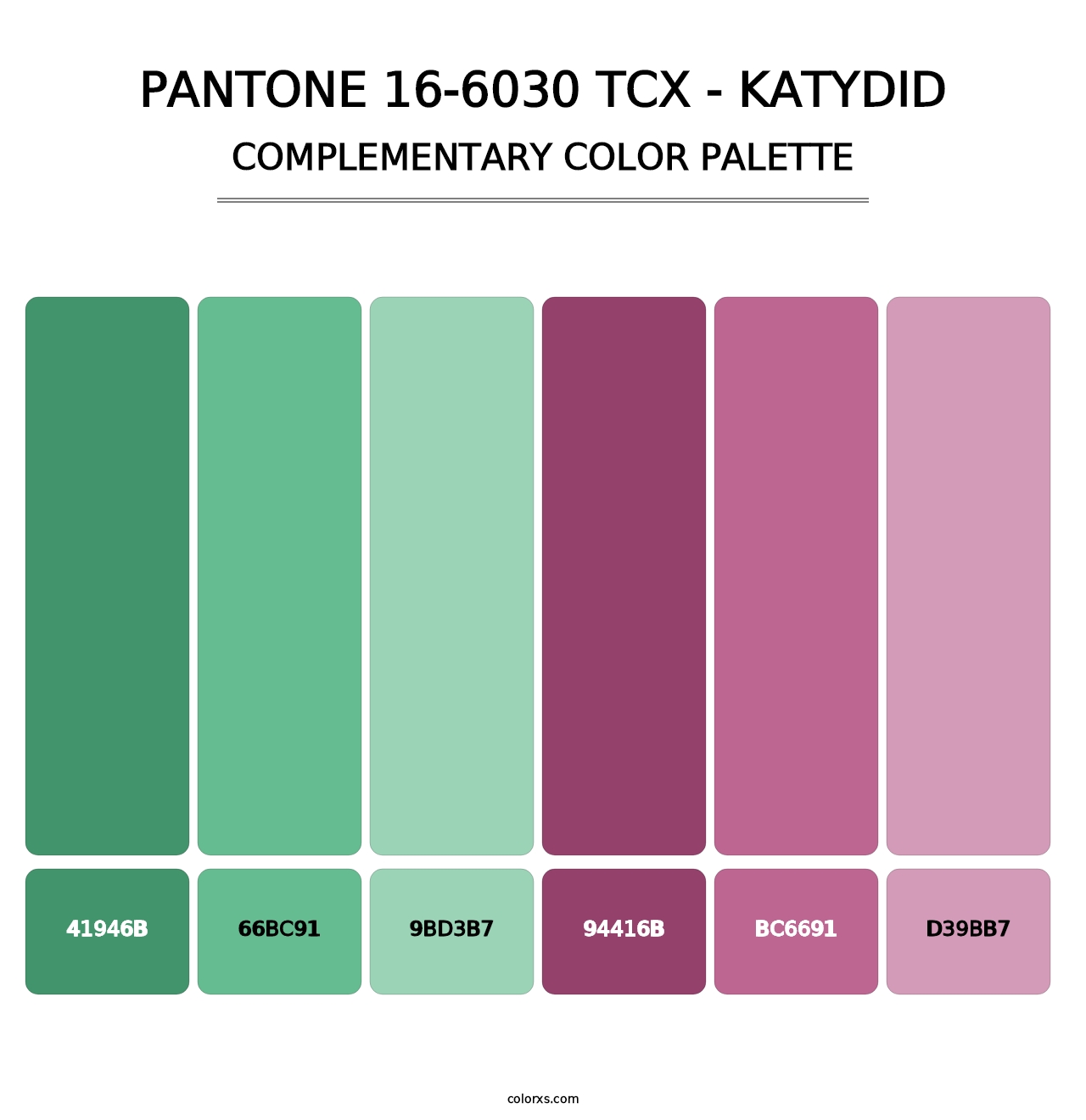 PANTONE 16-6030 TCX - Katydid - Complementary Color Palette