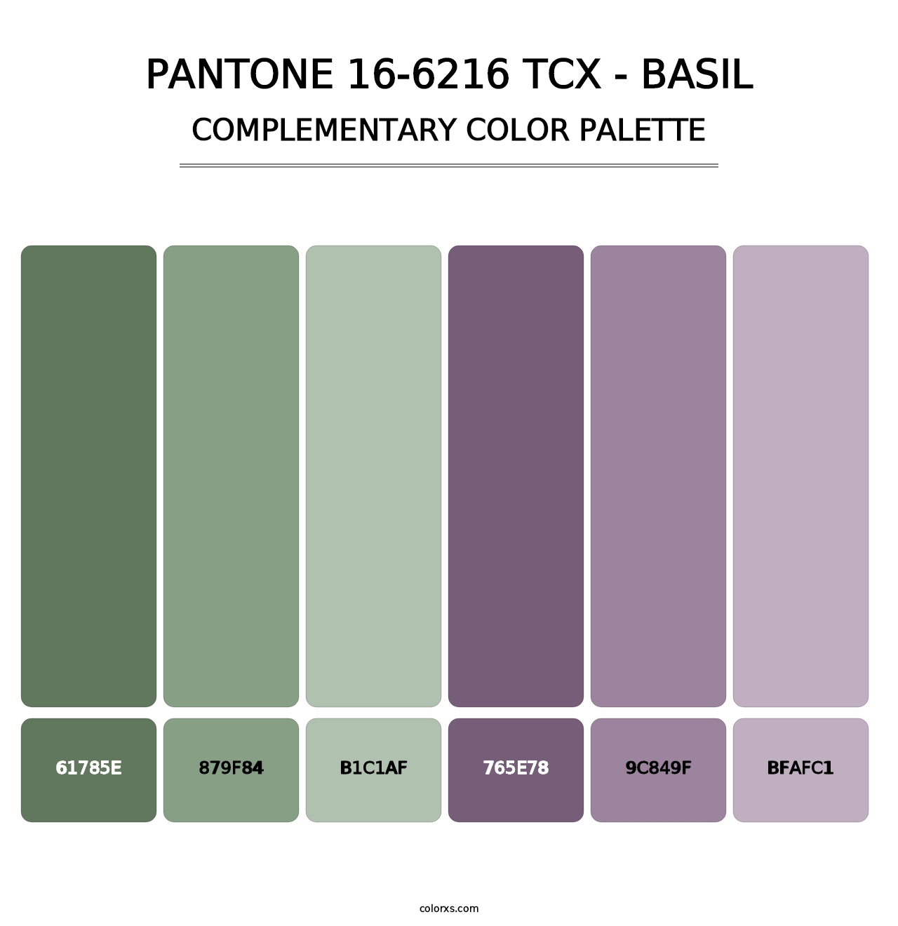 PANTONE 16-6216 TCX - Basil - Complementary Color Palette