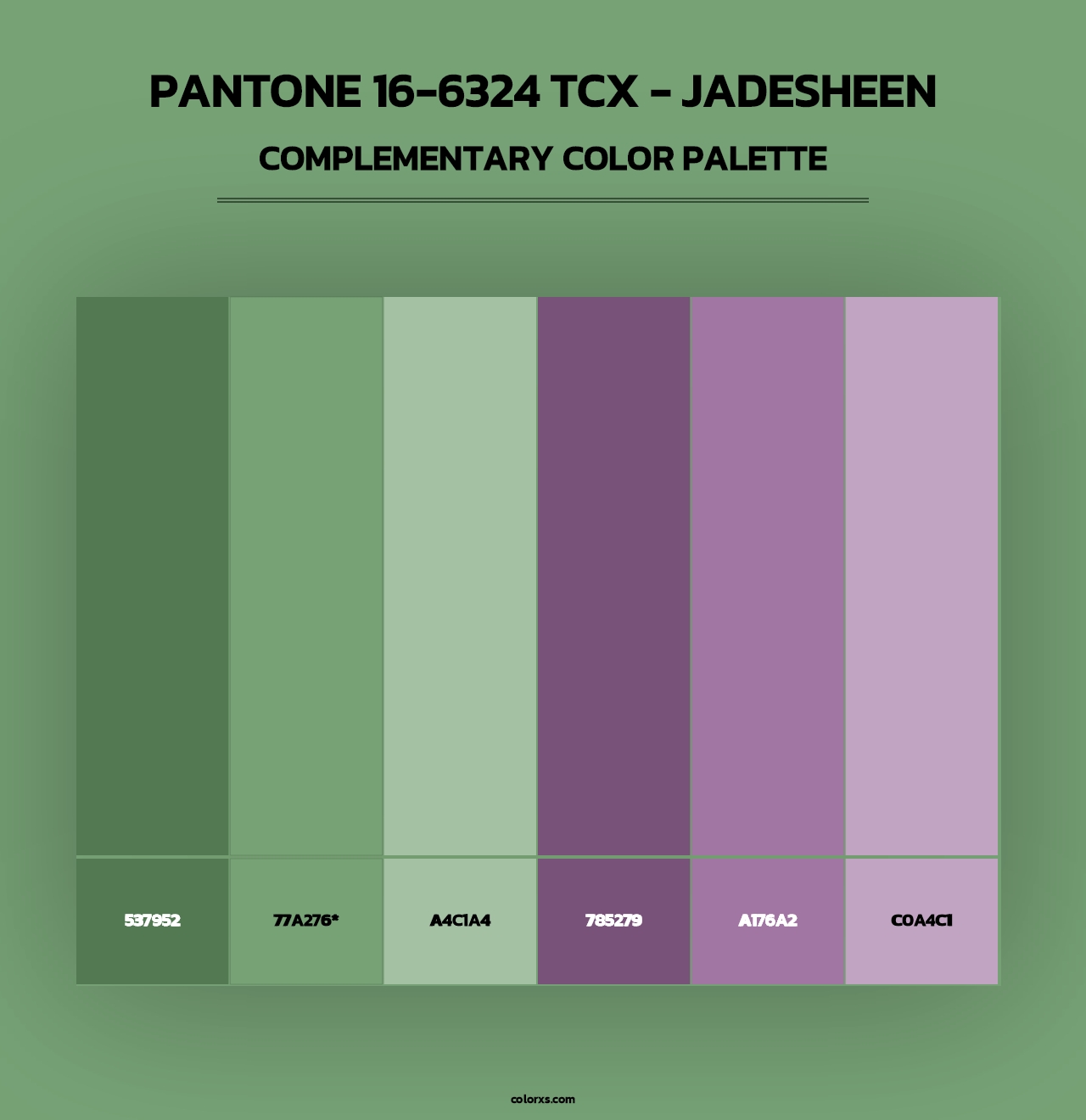 PANTONE 16-6324 TCX - Jadesheen - Complementary Color Palette