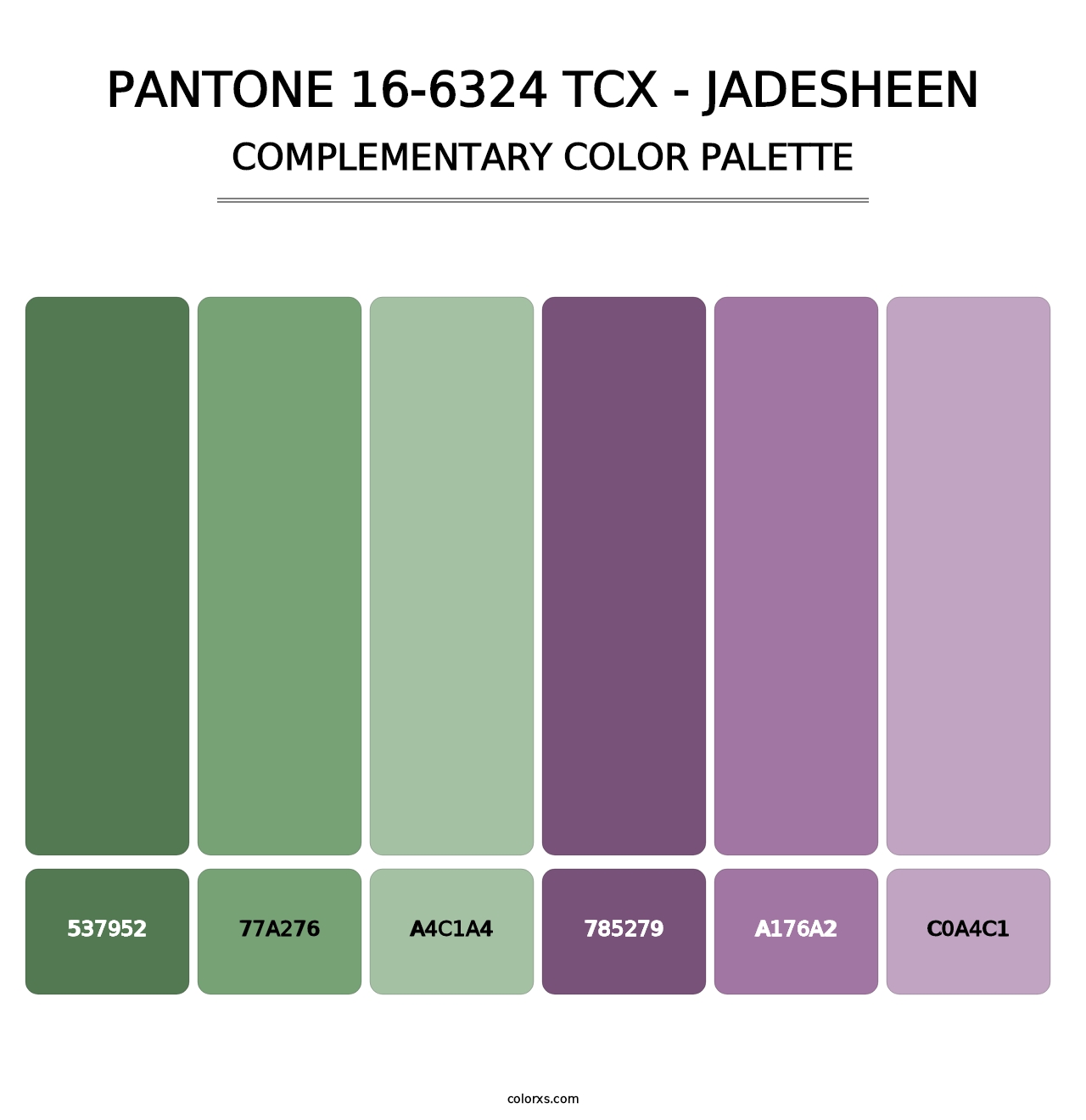 PANTONE 16-6324 TCX - Jadesheen - Complementary Color Palette