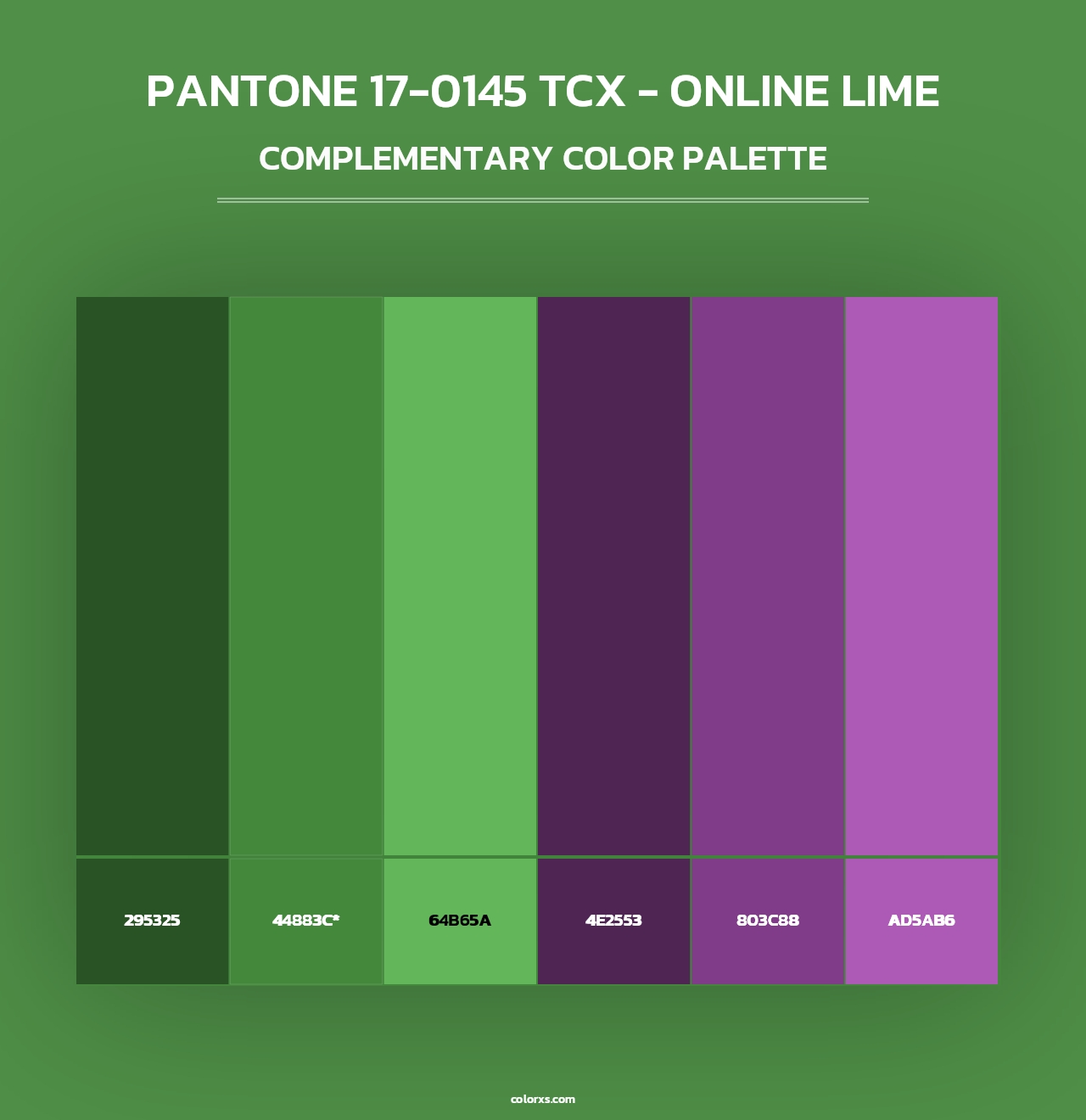 PANTONE 17-0145 TCX - Online Lime - Complementary Color Palette