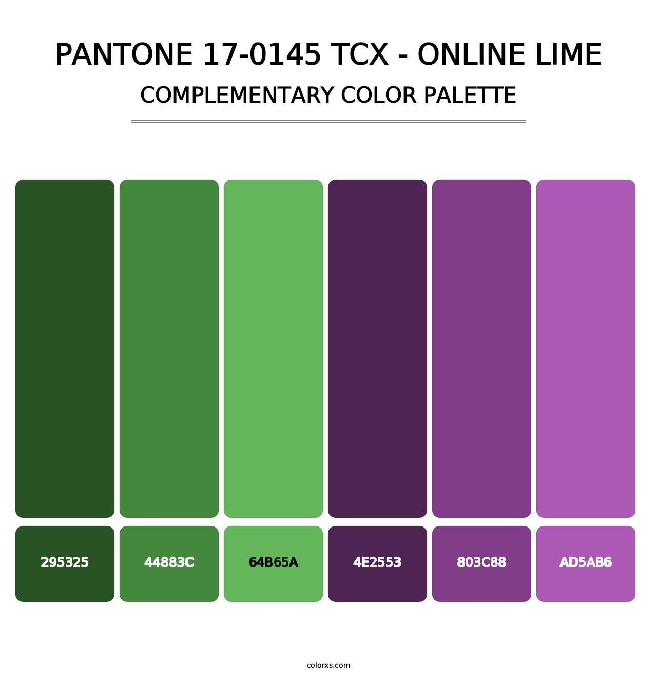PANTONE 17-0145 TCX - Online Lime - Complementary Color Palette