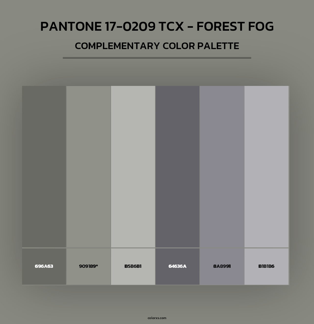 PANTONE 17-0209 TCX - Forest Fog - Complementary Color Palette