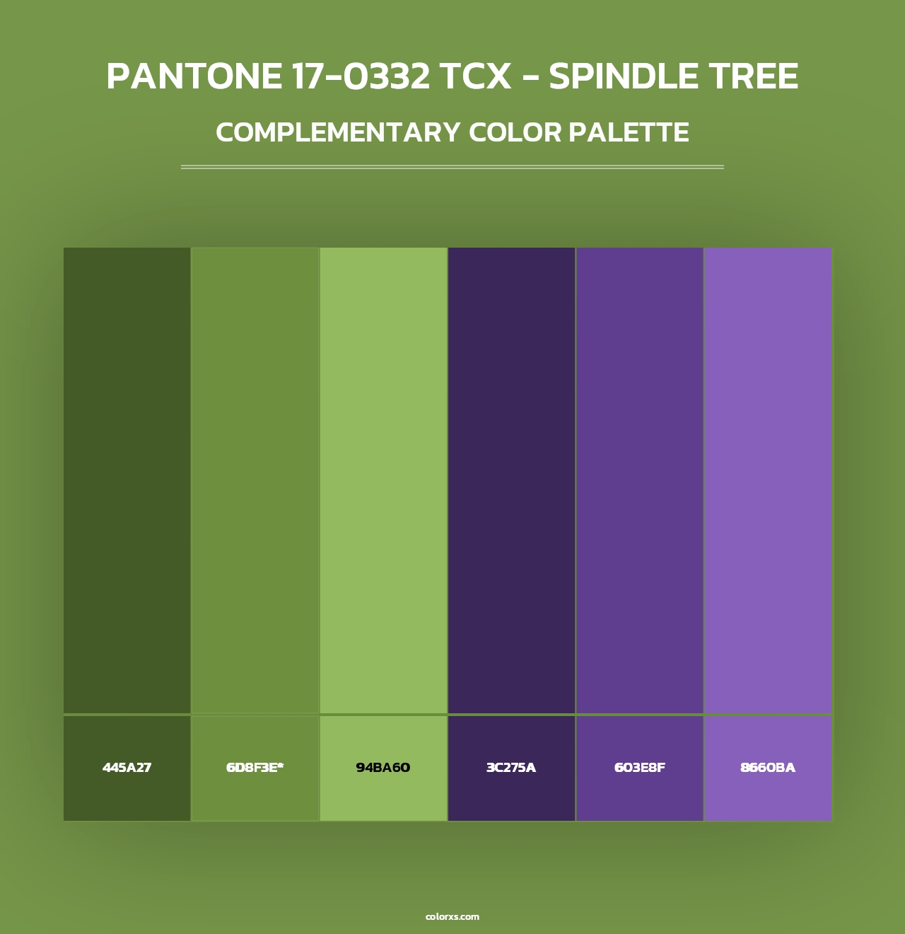 PANTONE 17-0332 TCX - Spindle Tree - Complementary Color Palette