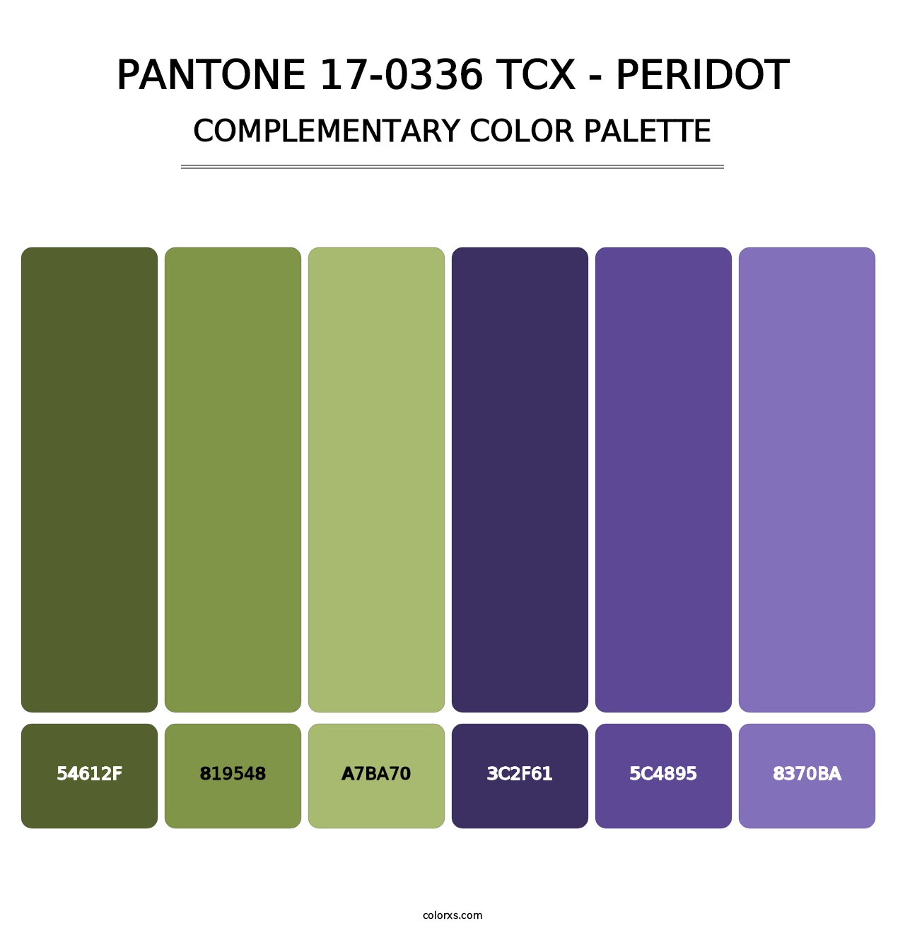 PANTONE 17-0336 TCX - Peridot - Complementary Color Palette