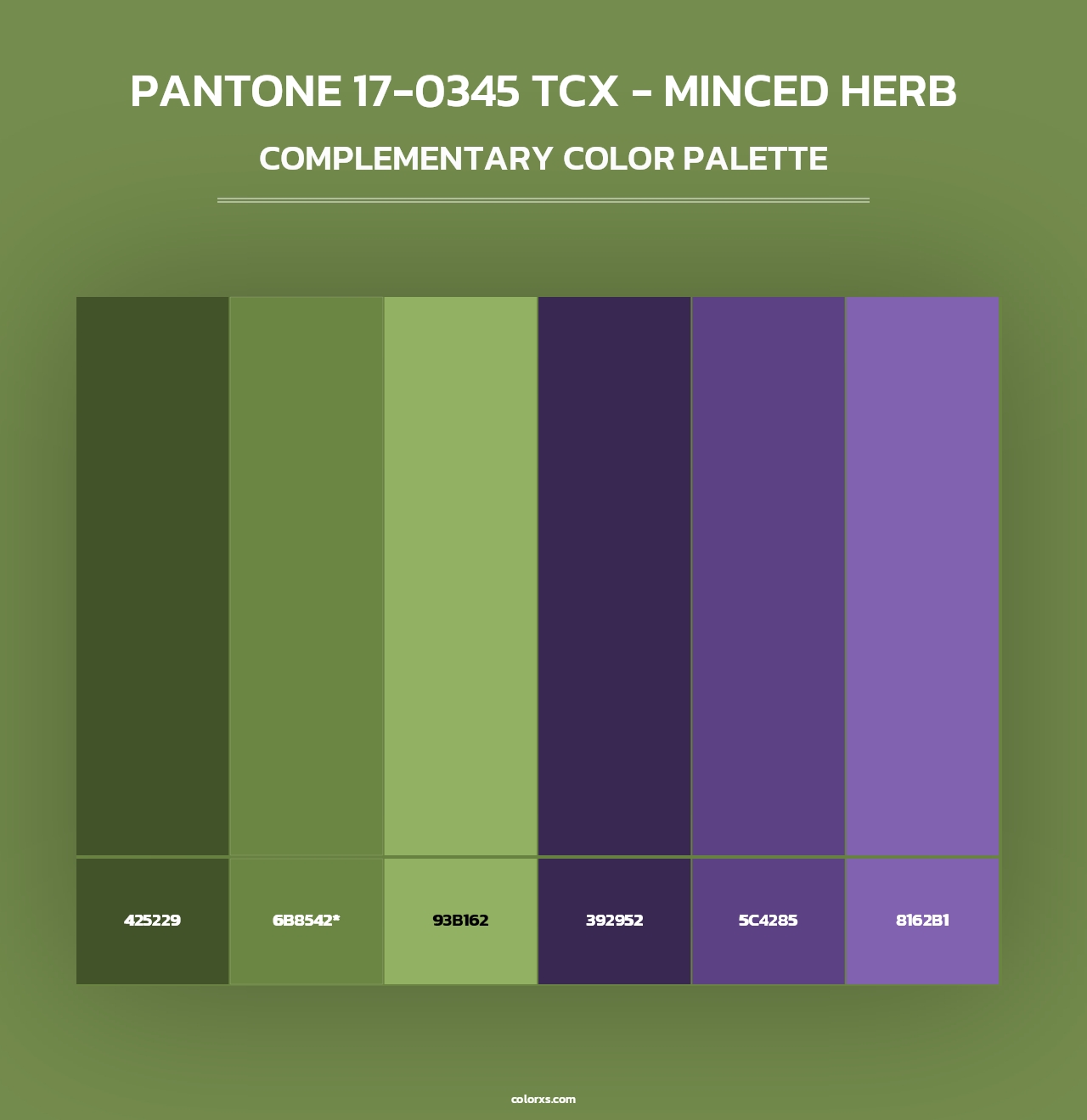 PANTONE 17-0345 TCX - Minced Herb - Complementary Color Palette