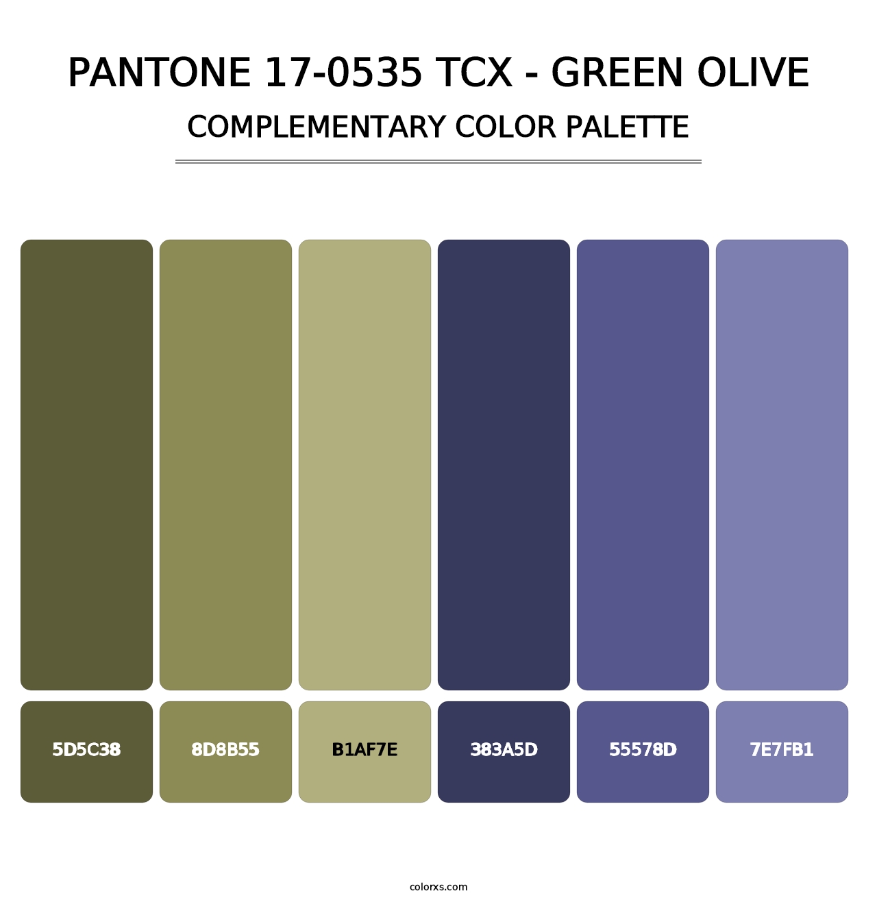 PANTONE 17-0535 TCX - Green Olive - Complementary Color Palette