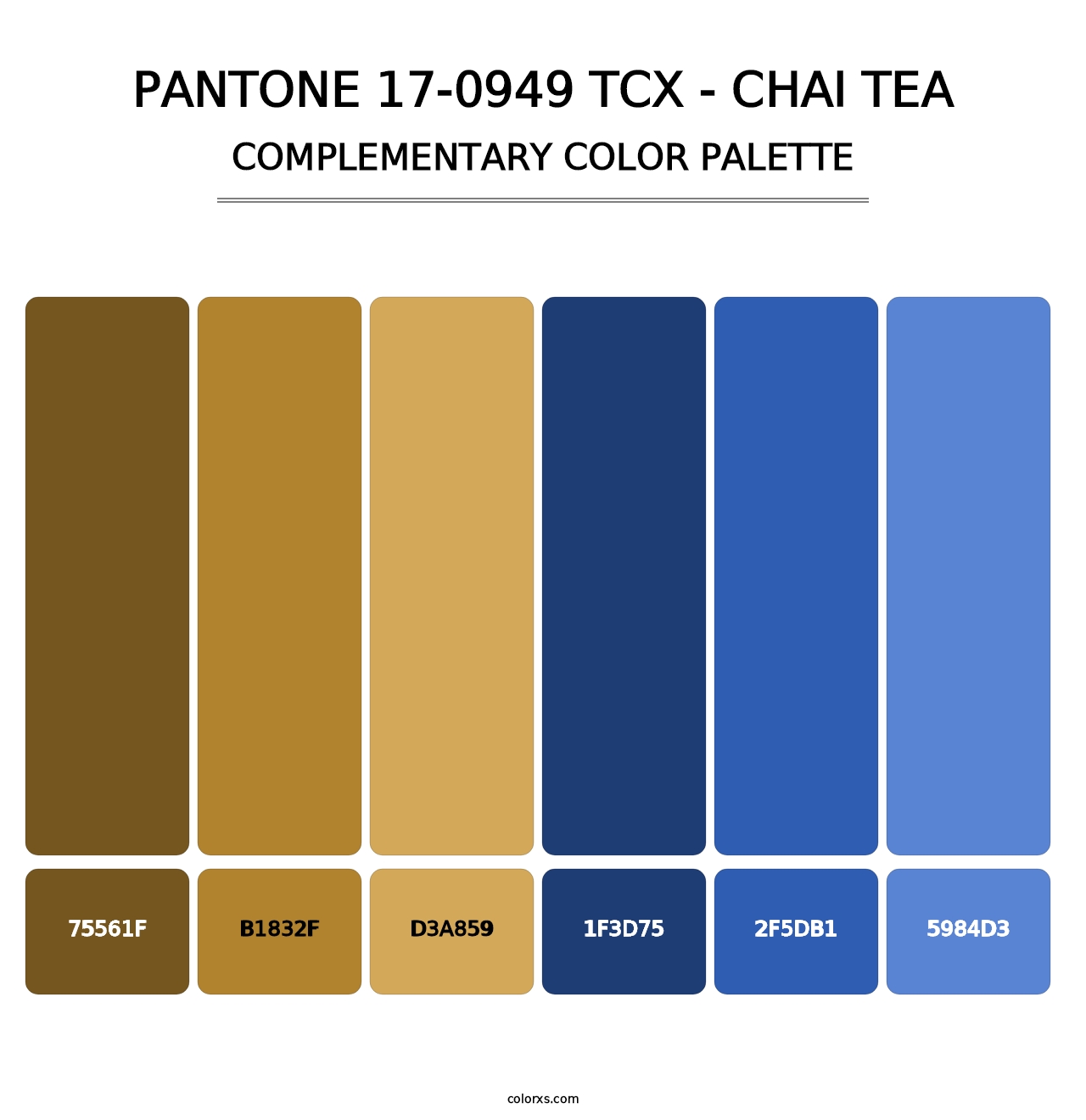 PANTONE 17-0949 TCX - Chai Tea - Complementary Color Palette