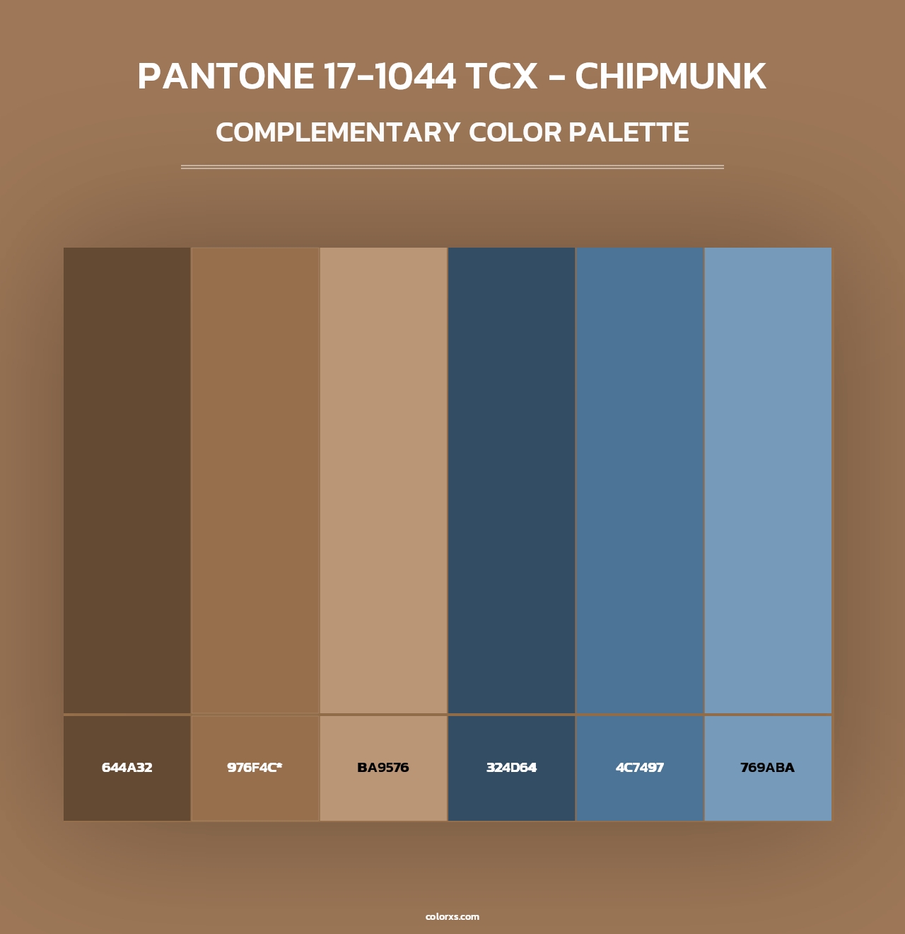 PANTONE 17-1044 TCX - Chipmunk - Complementary Color Palette