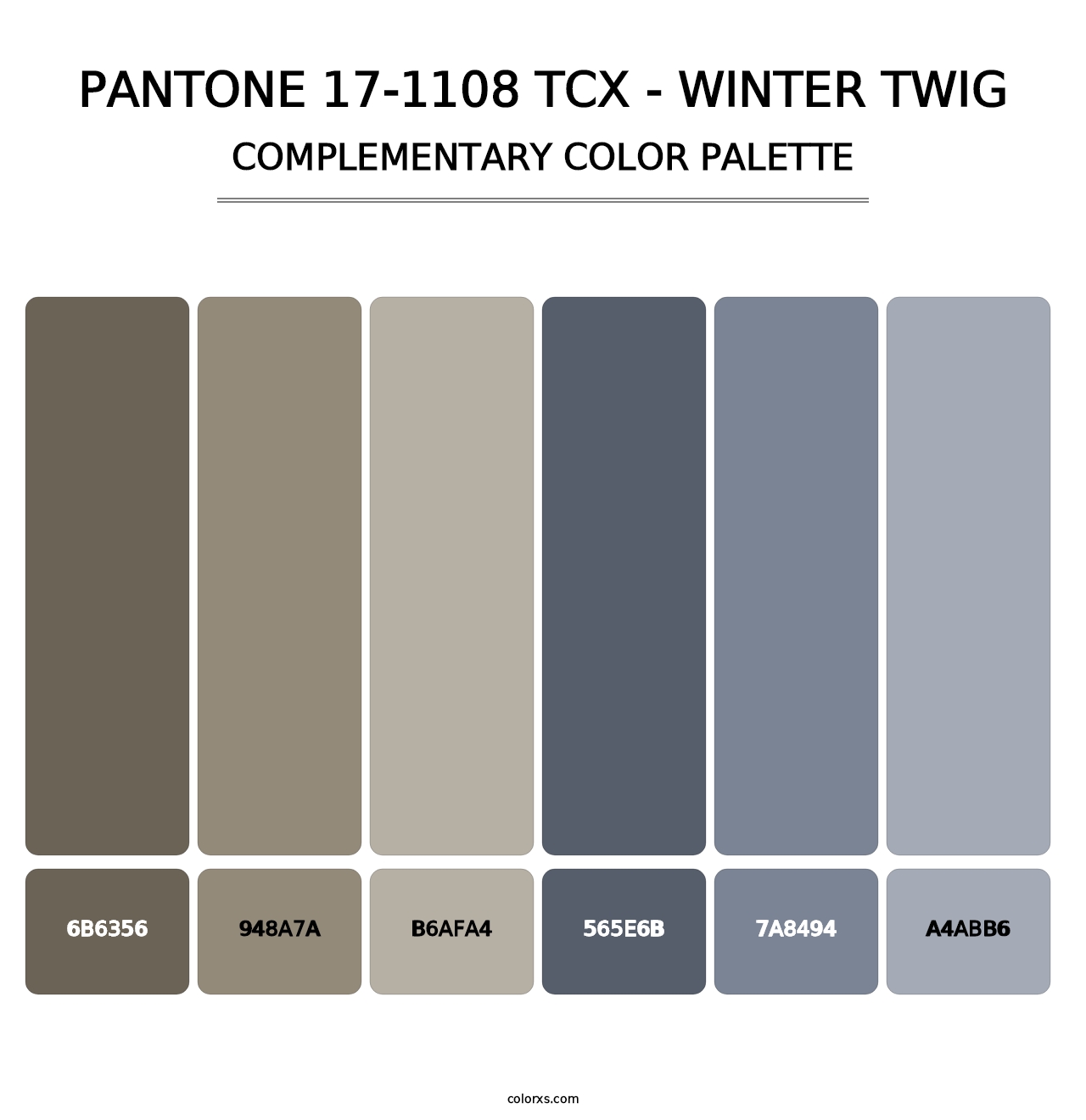 PANTONE 17-1108 TCX - Winter Twig - Complementary Color Palette