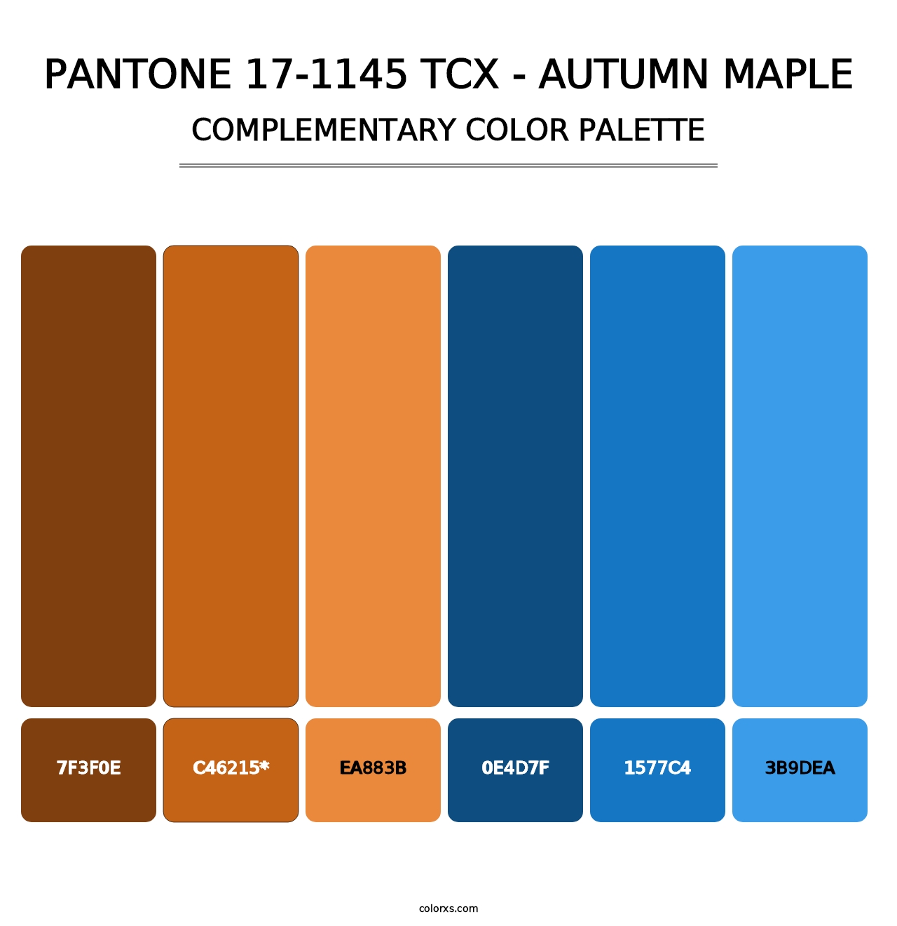 PANTONE 17-1145 TCX - Autumn Maple - Complementary Color Palette