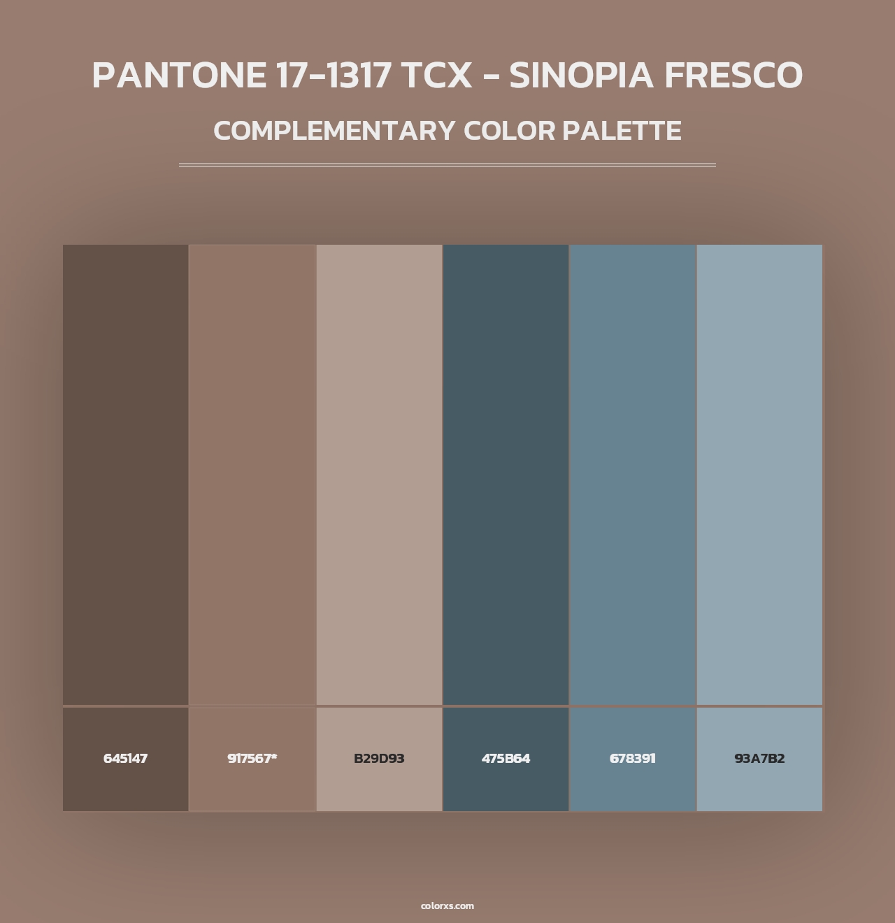 PANTONE 17-1317 TCX - Sinopia Fresco - Complementary Color Palette