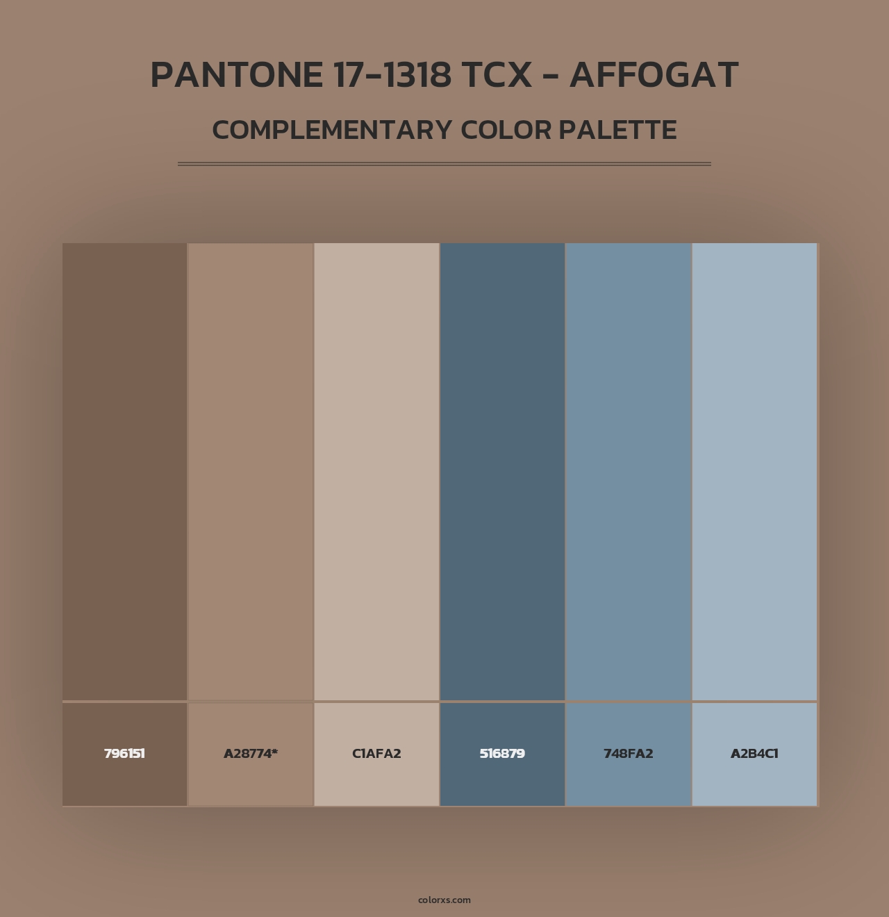 PANTONE 17-1318 TCX - Affogat - Complementary Color Palette