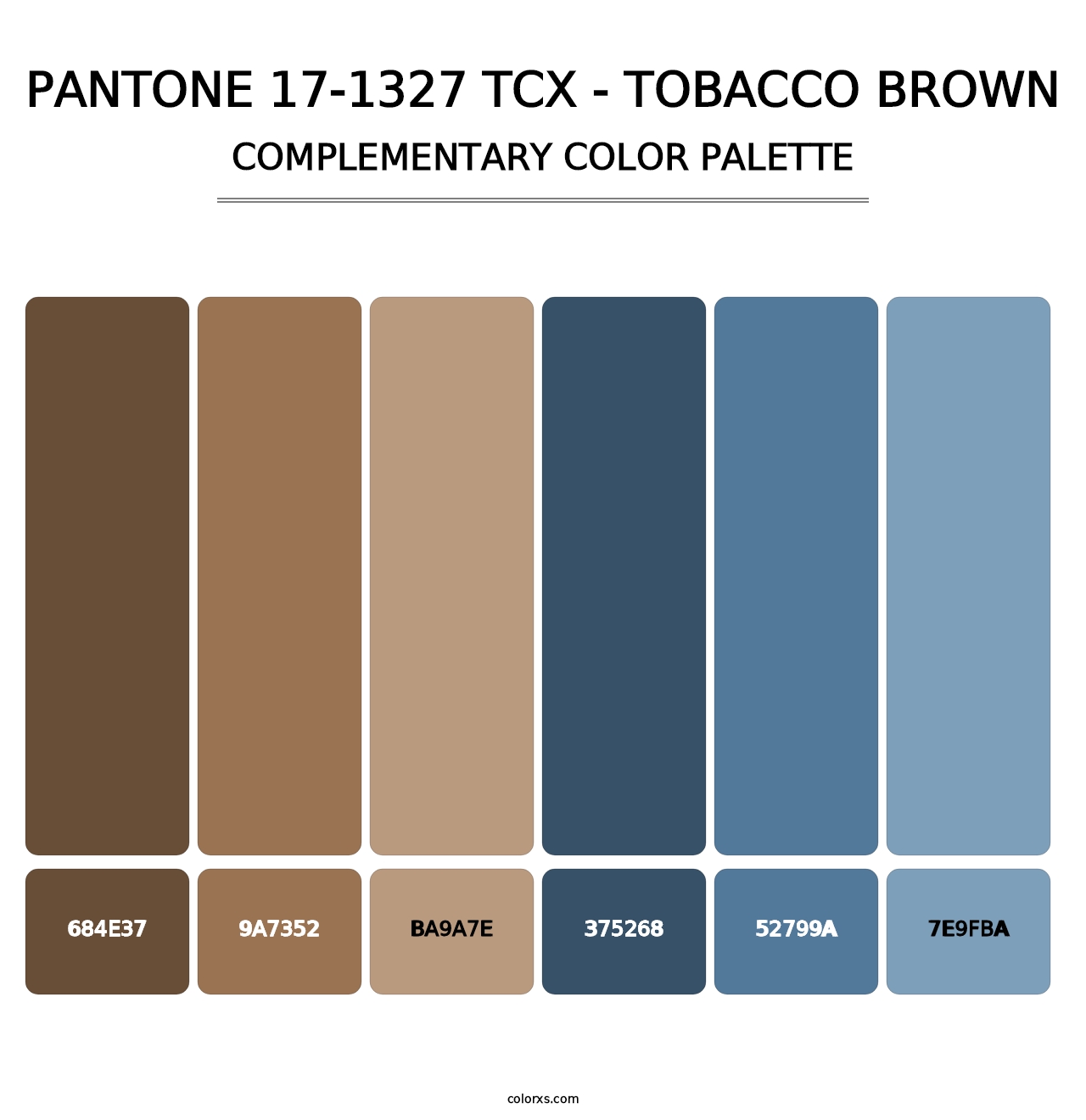 PANTONE 17-1327 TCX - Tobacco Brown - Complementary Color Palette