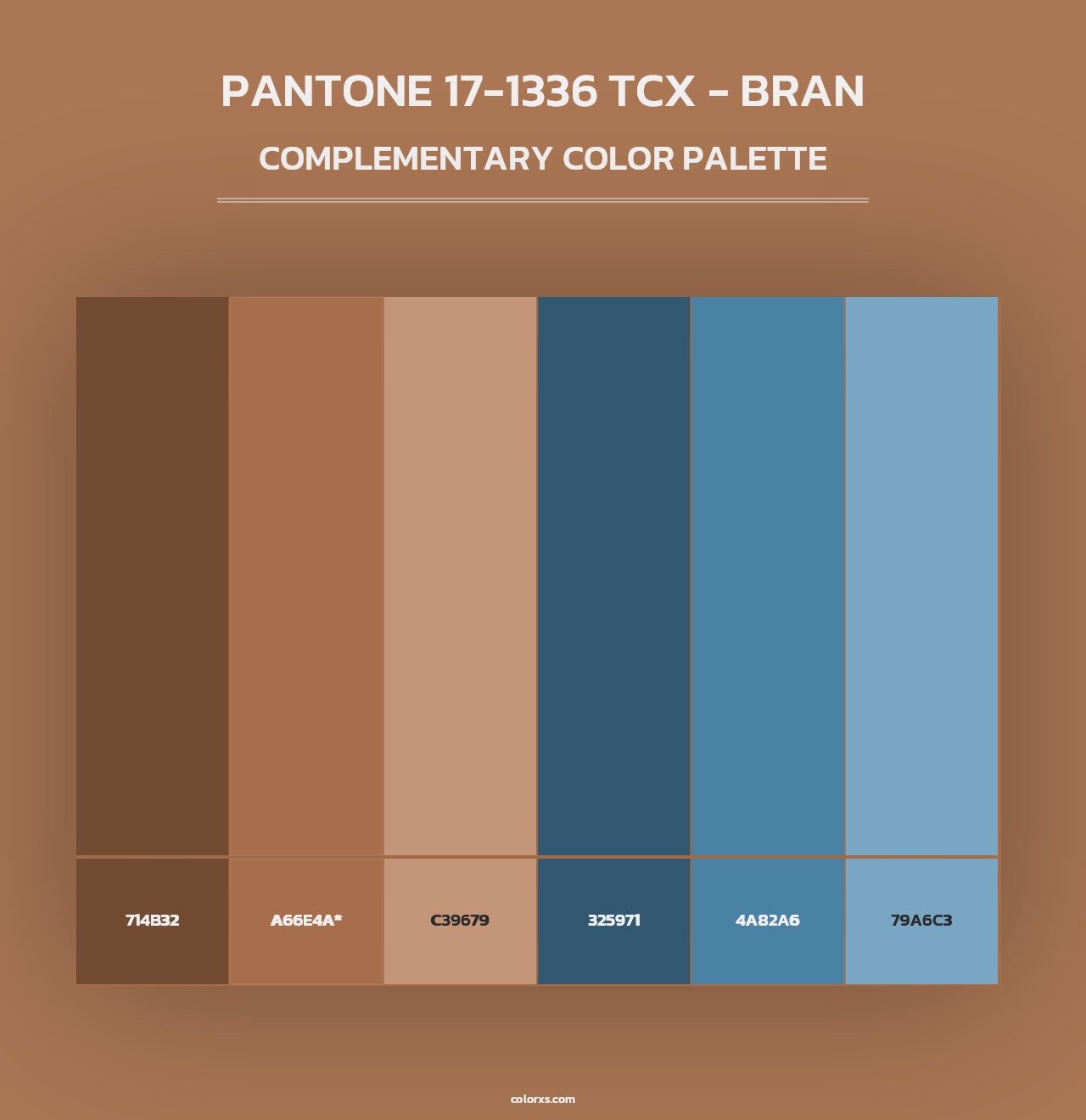 PANTONE 17-1336 TCX - Bran - Complementary Color Palette