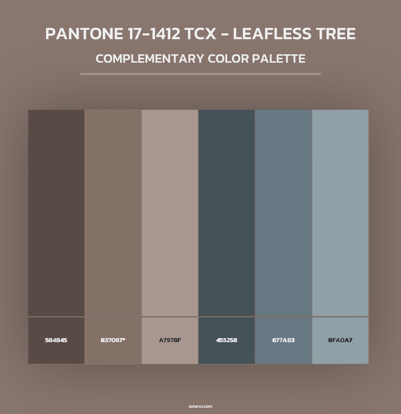 PANTONE 17-1412 TCX - Leafless Tree - Complementary Color Palette
