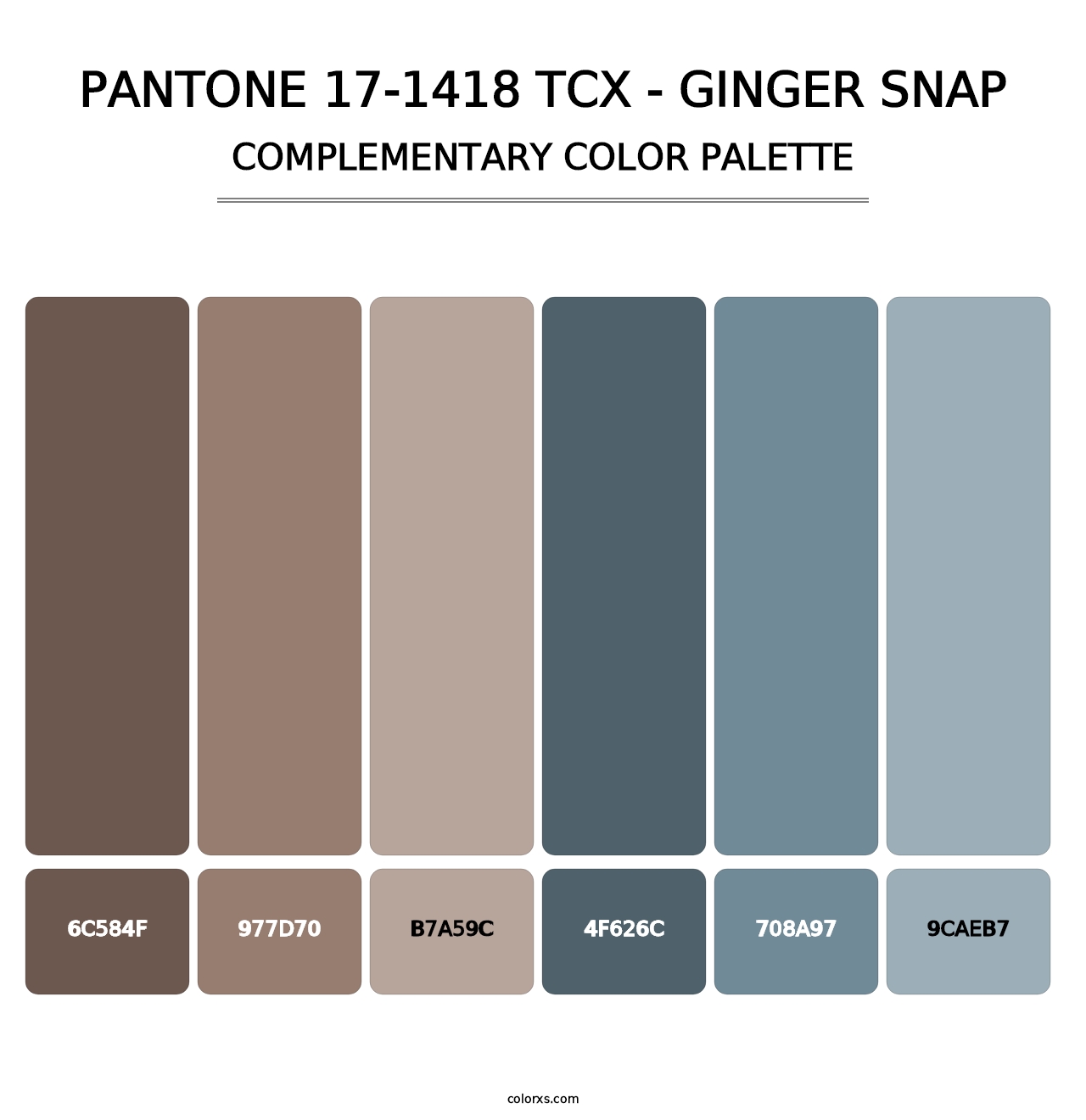 PANTONE 17-1418 TCX - Ginger Snap - Complementary Color Palette