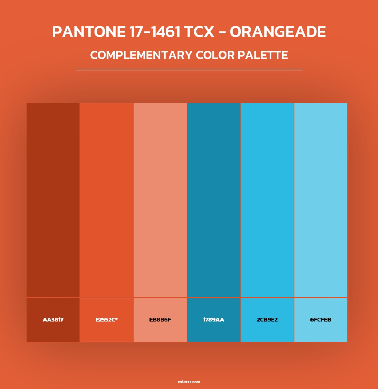 PANTONE 17-1461 TCX - Orangeade - Complementary Color Palette