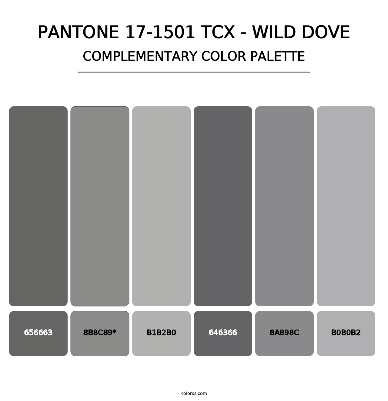 PANTONE 17-1501 TCX - Wild Dove - Complementary Color Palette