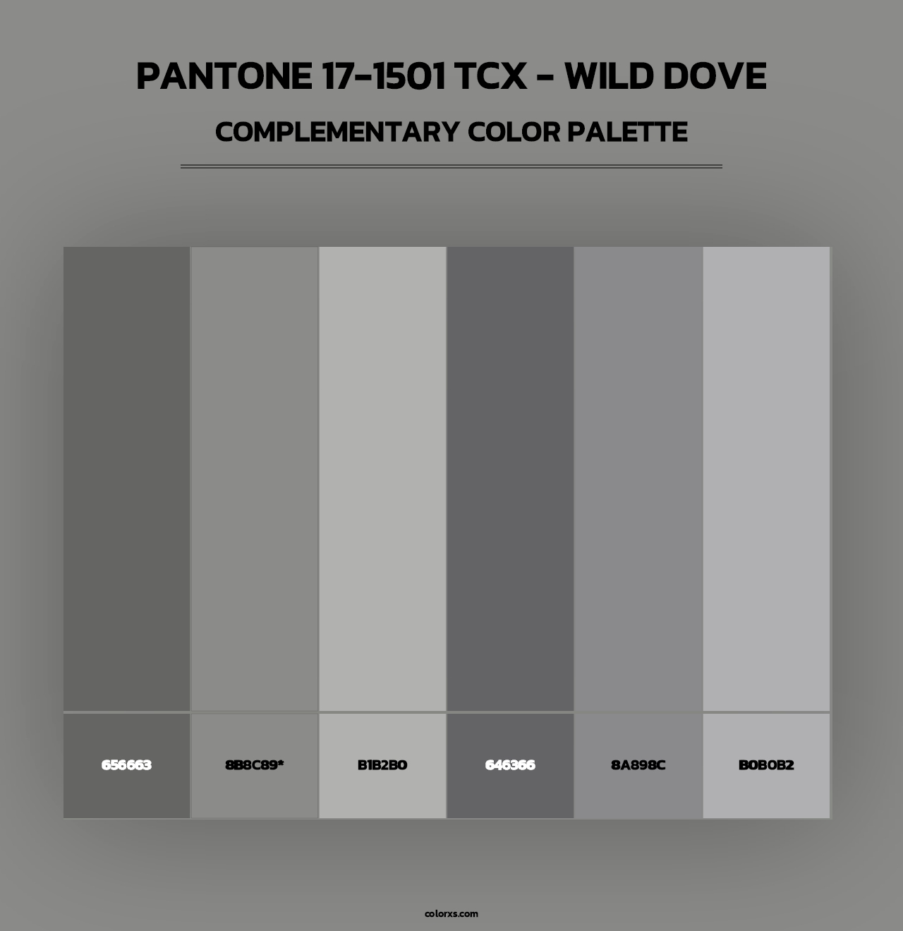 PANTONE 17-1501 TCX - Wild Dove - Complementary Color Palette