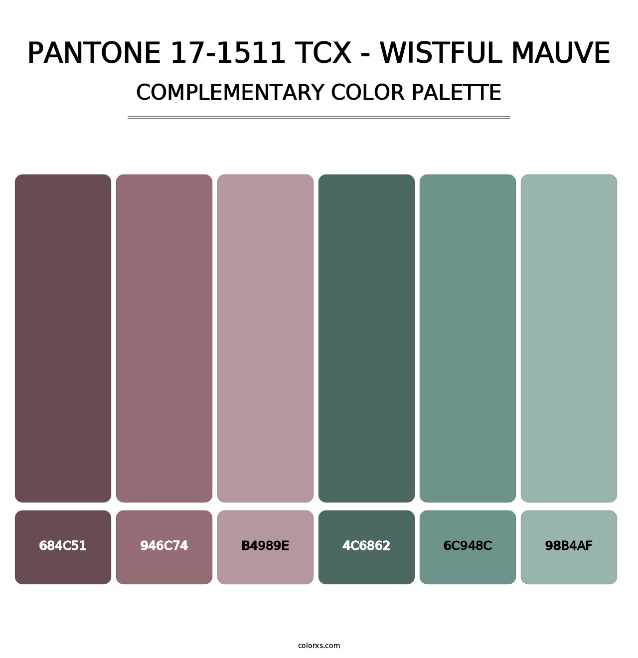 PANTONE 17-1511 TCX - Wistful Mauve - Complementary Color Palette
