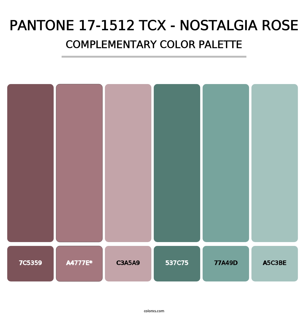 PANTONE 17-1512 TCX - Nostalgia Rose - Complementary Color Palette
