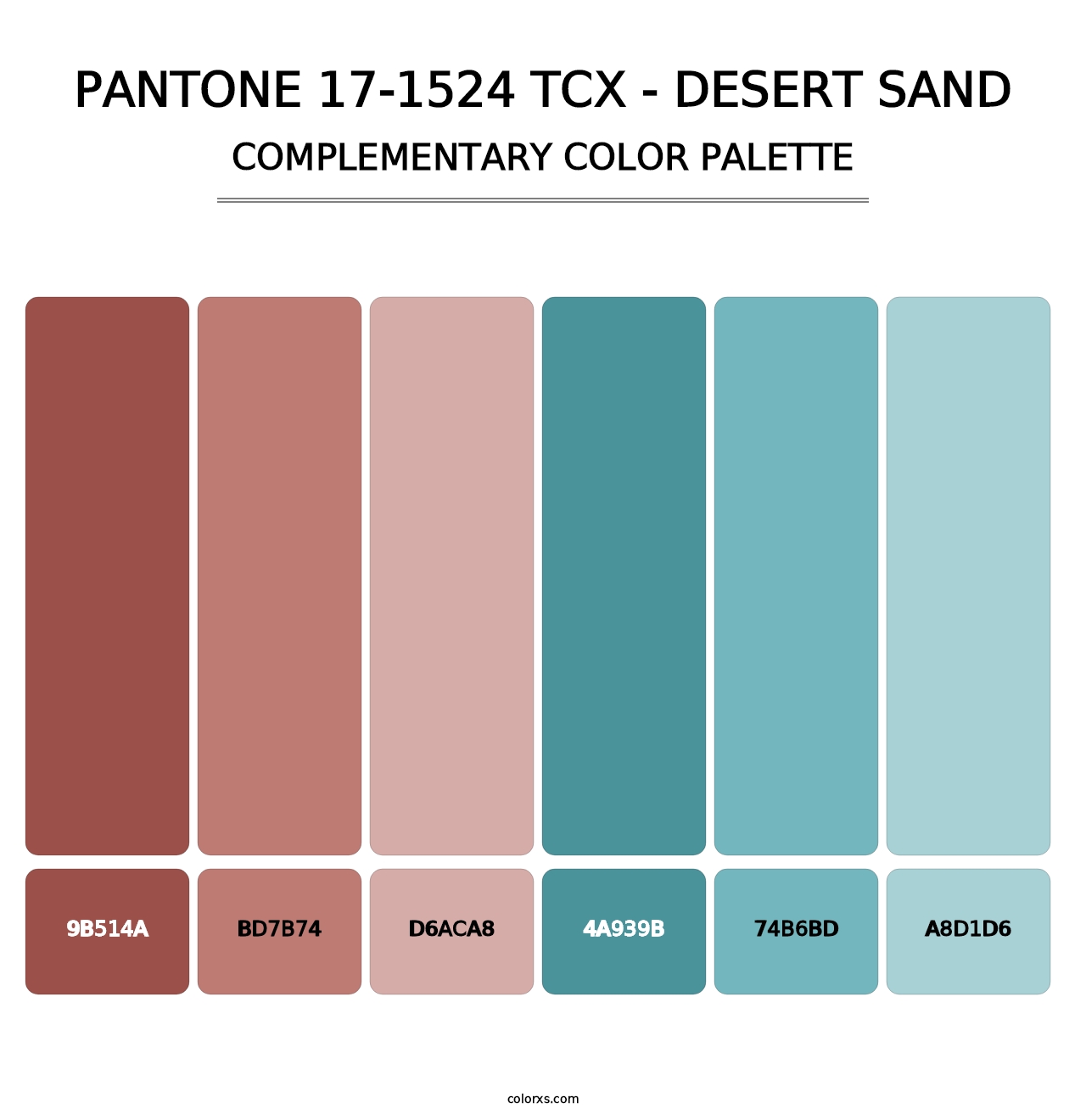 PANTONE 17-1524 TCX - Desert Sand - Complementary Color Palette