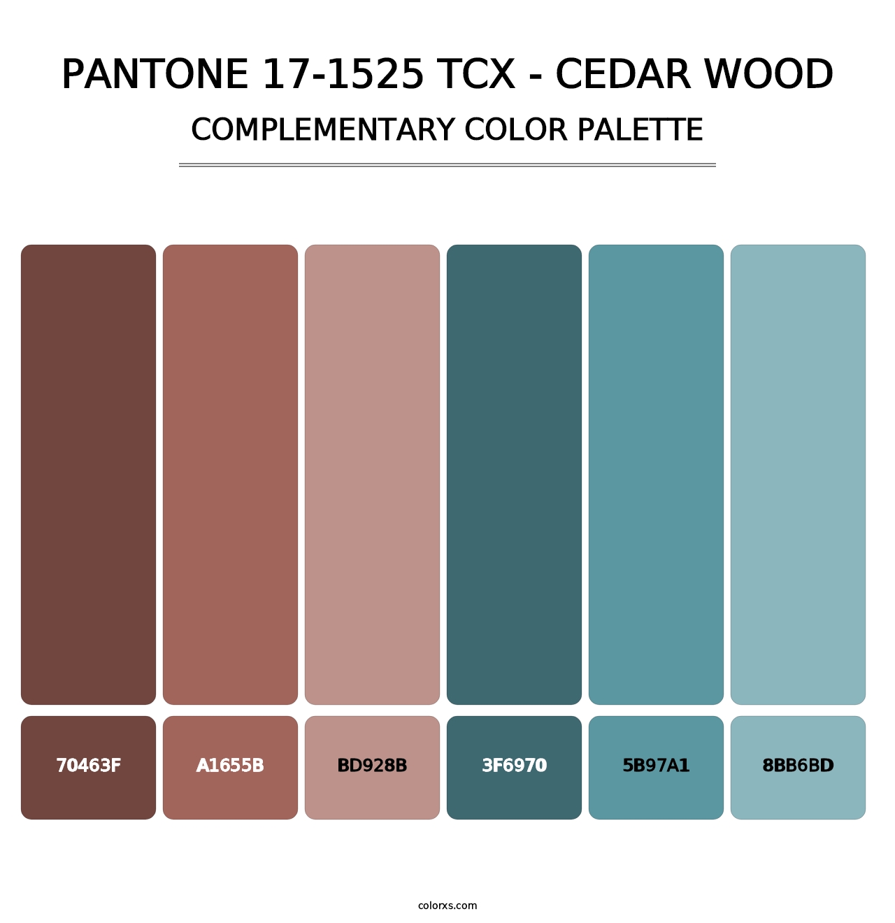 PANTONE 17-1525 TCX - Cedar Wood - Complementary Color Palette