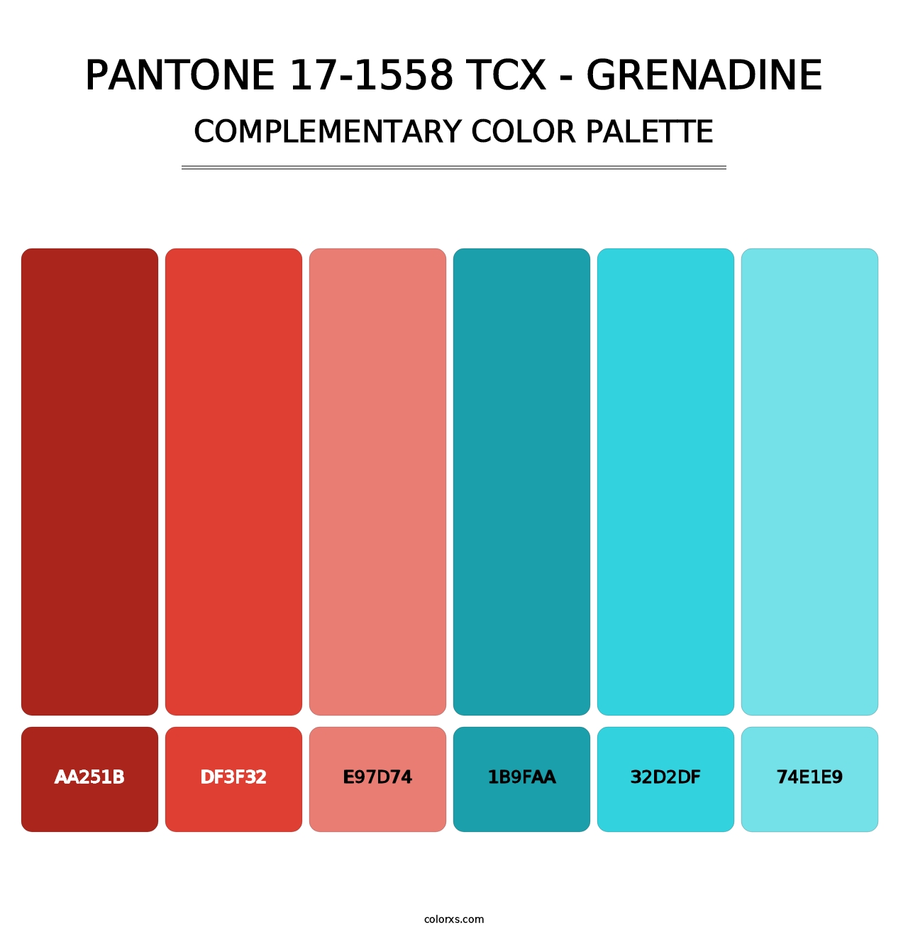 PANTONE 17-1558 TCX - Grenadine - Complementary Color Palette