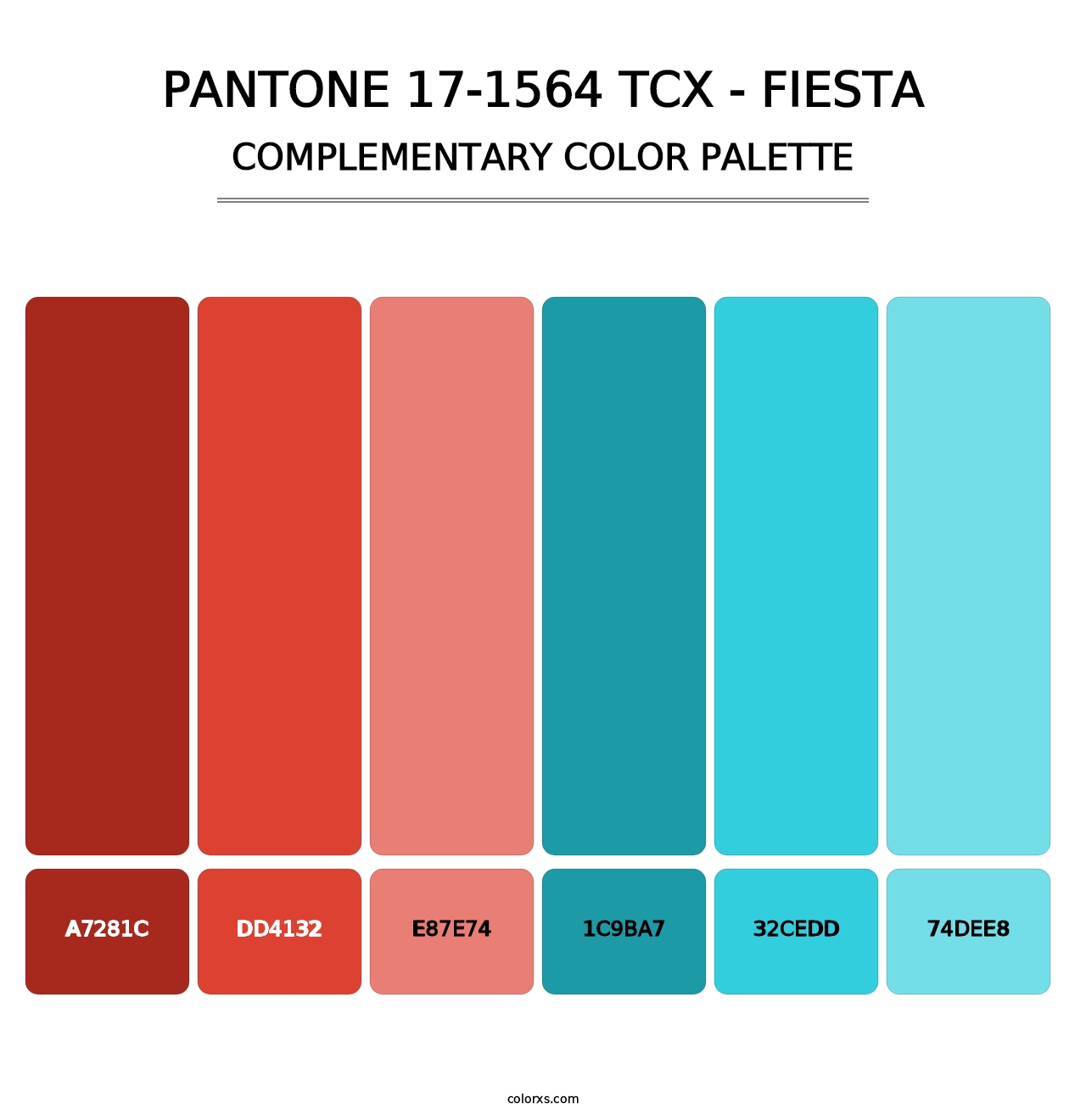 PANTONE 17-1564 TCX - Fiesta - Complementary Color Palette