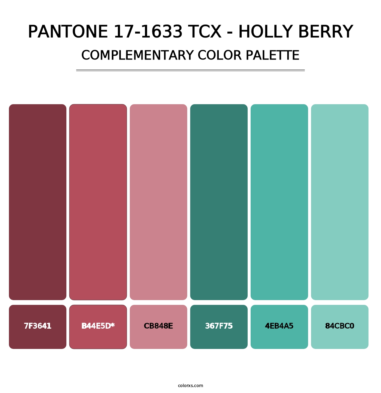 PANTONE 17-1633 TCX - Holly Berry - Complementary Color Palette