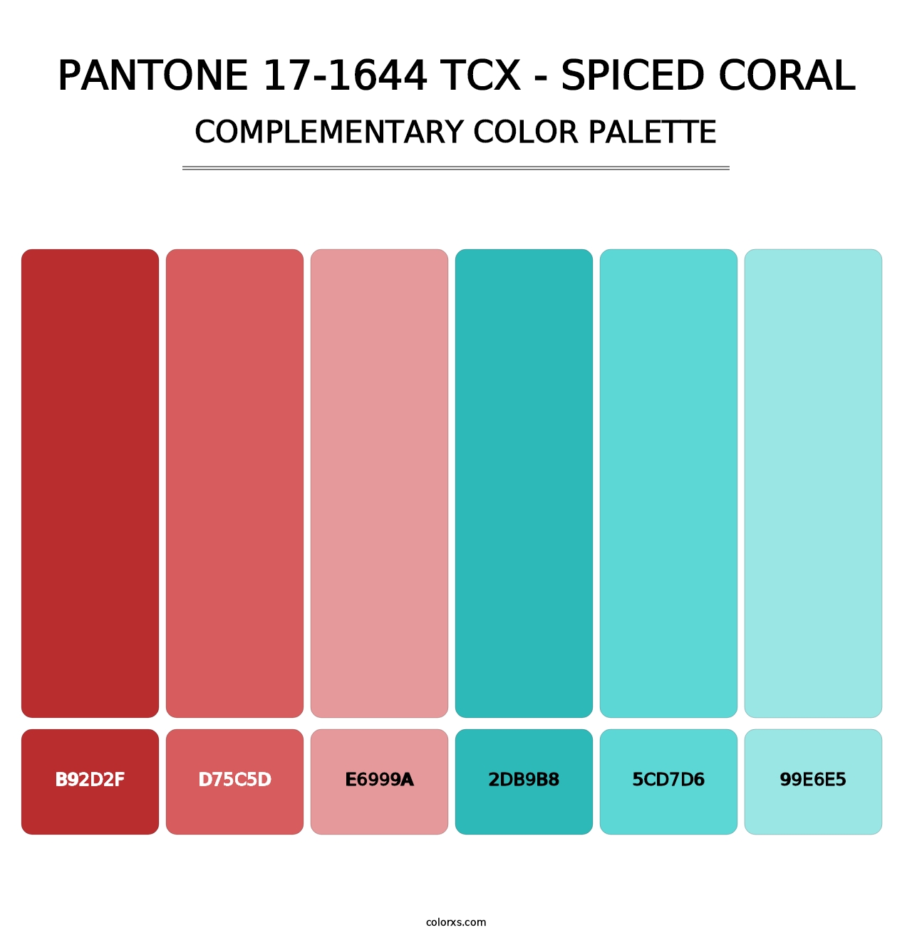 PANTONE 17-1644 TCX - Spiced Coral - Complementary Color Palette