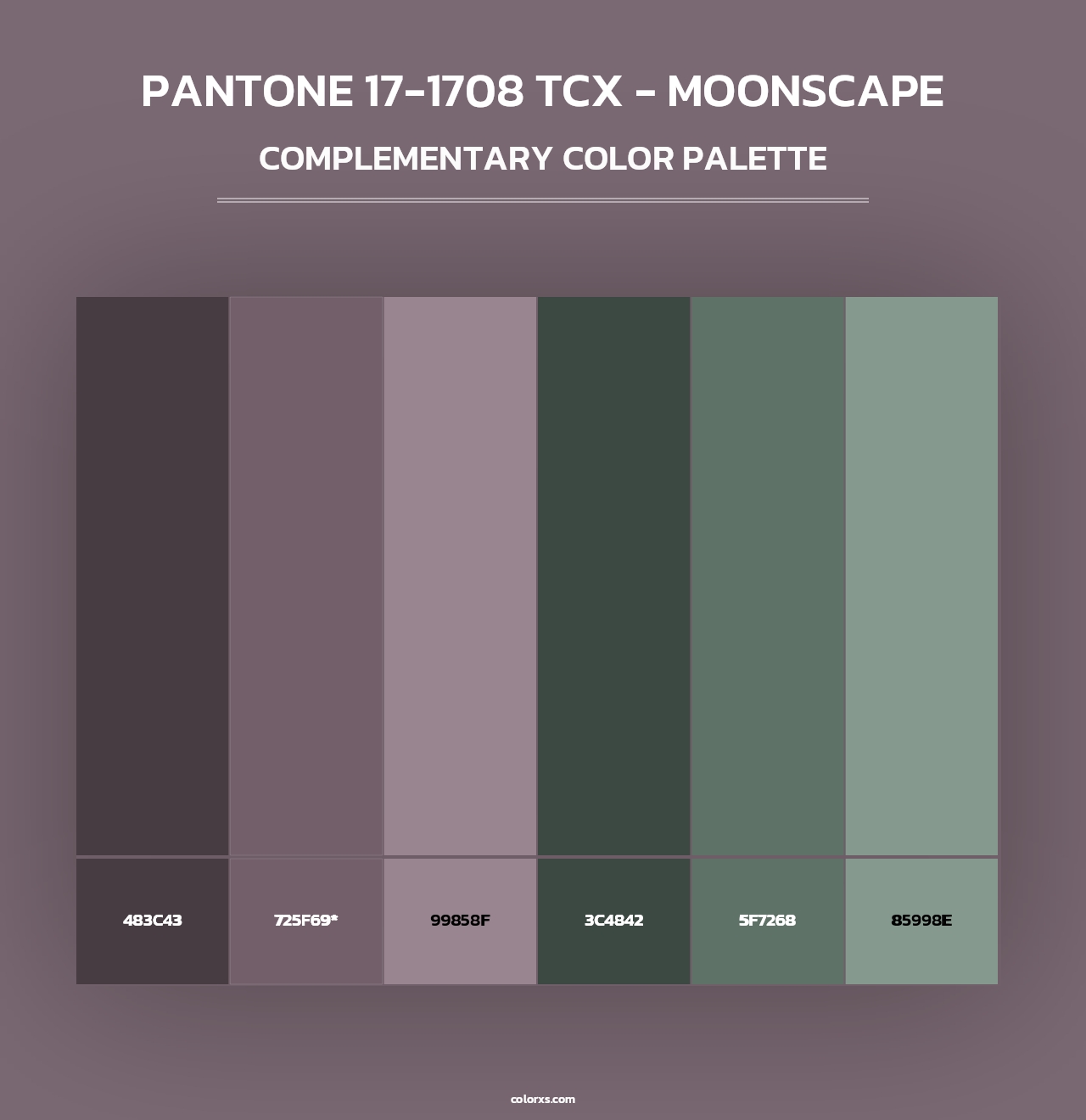 PANTONE 17-1708 TCX - Moonscape - Complementary Color Palette