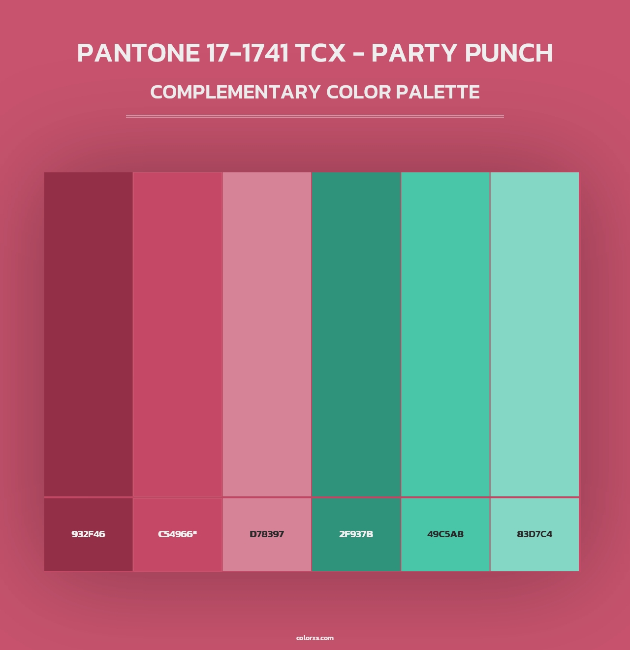 PANTONE 17-1741 TCX - Party Punch - Complementary Color Palette