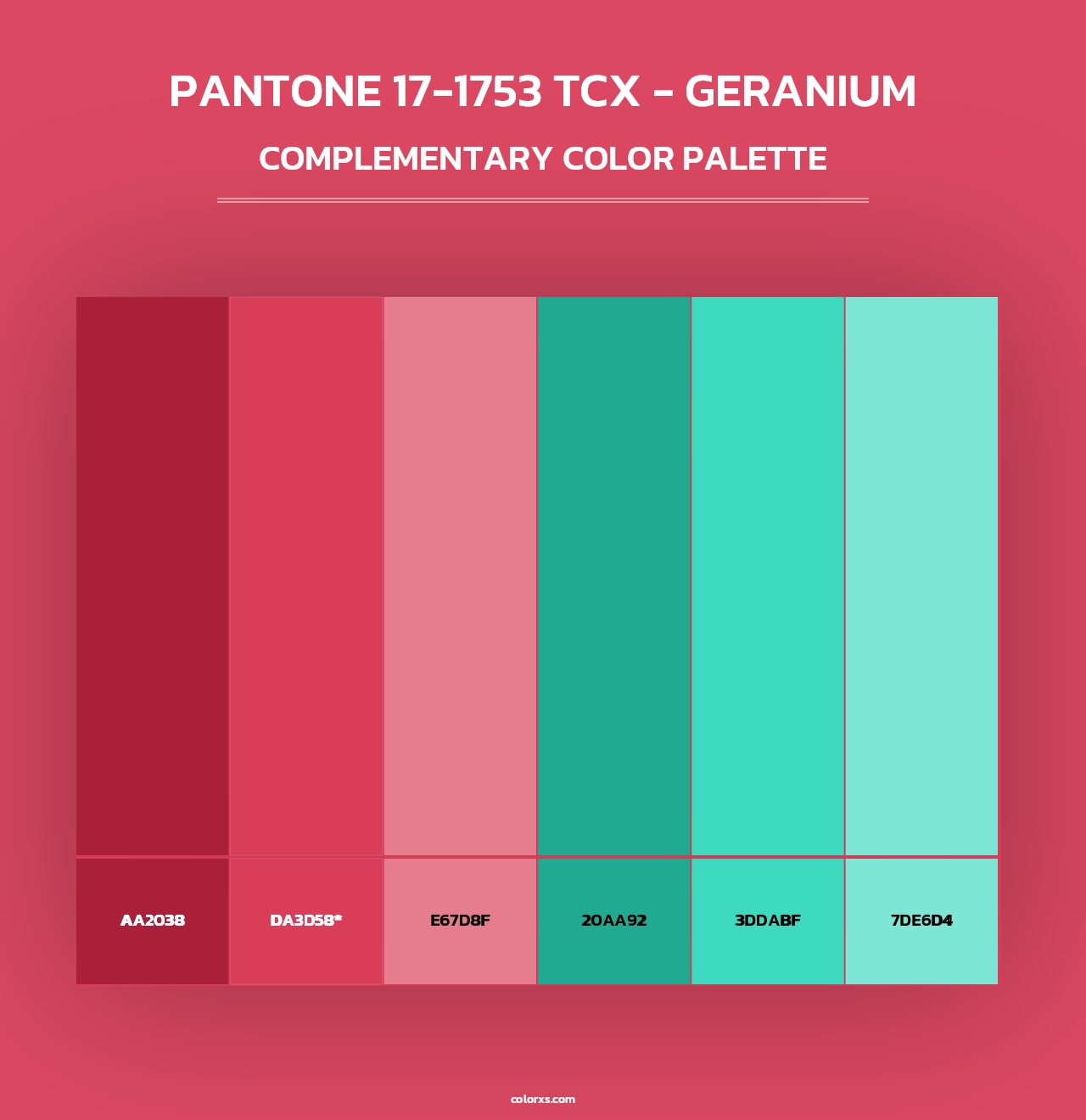 PANTONE 17-1753 TCX - Geranium - Complementary Color Palette