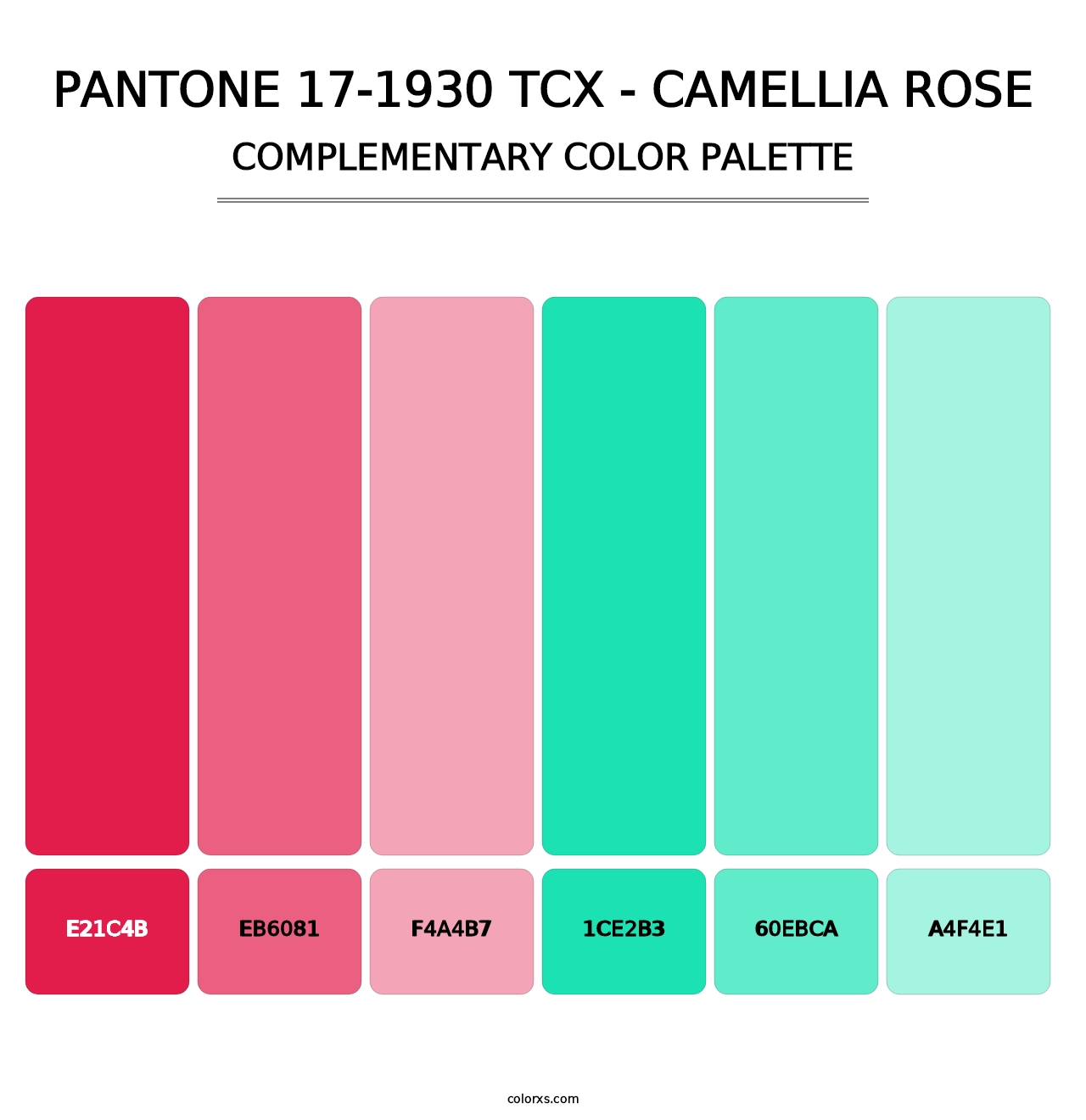 PANTONE 17-1930 TCX - Camellia Rose - Complementary Color Palette