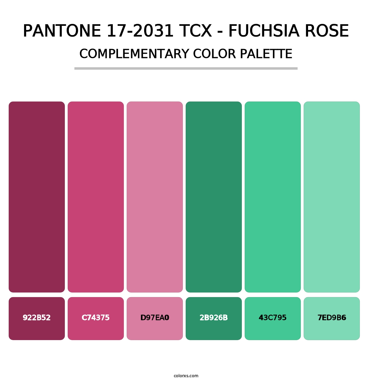 PANTONE 17-2031 TCX - Fuchsia Rose - Complementary Color Palette