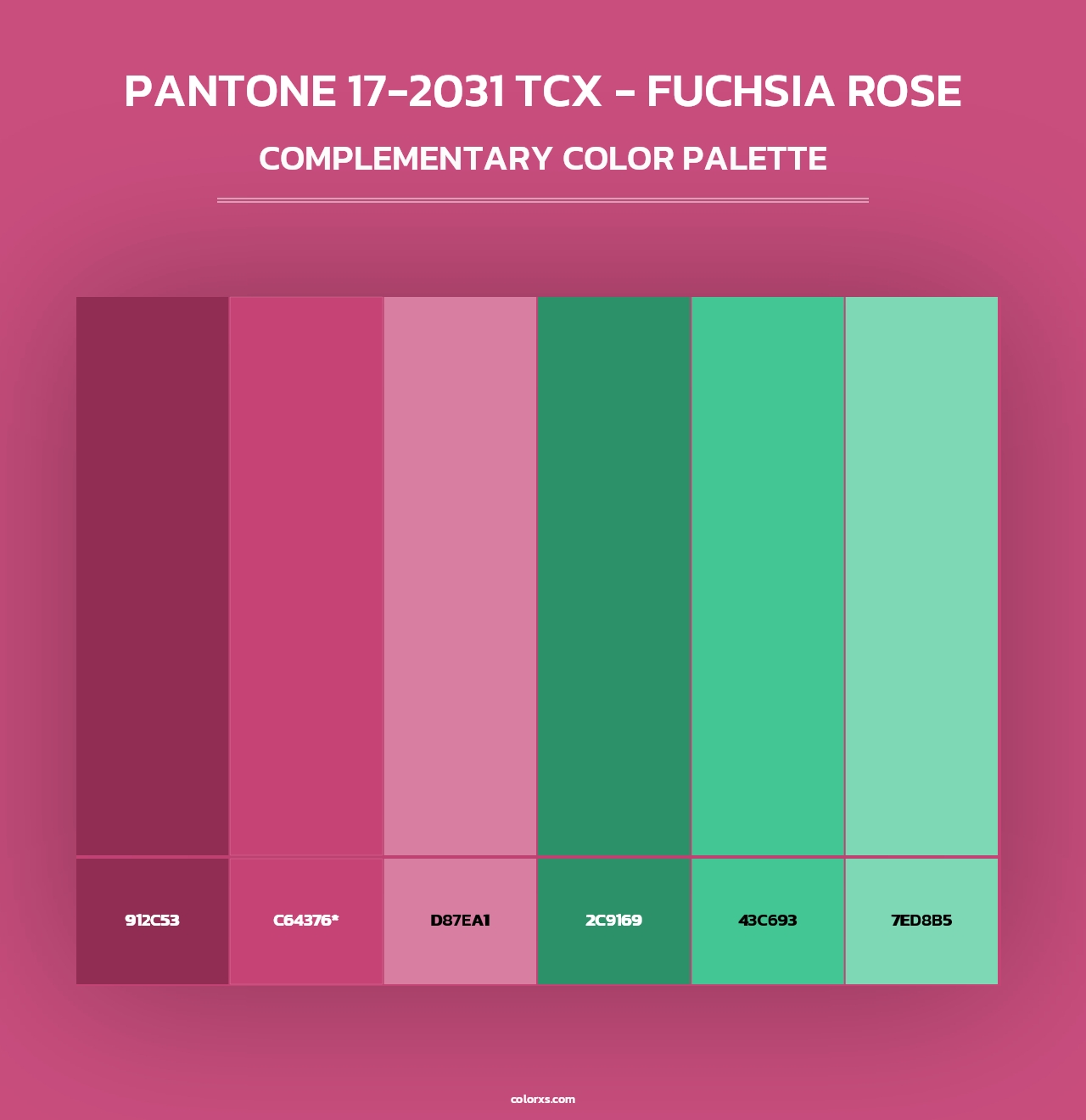 PANTONE 17-2031 TCX - Fuchsia Rose - Complementary Color Palette
