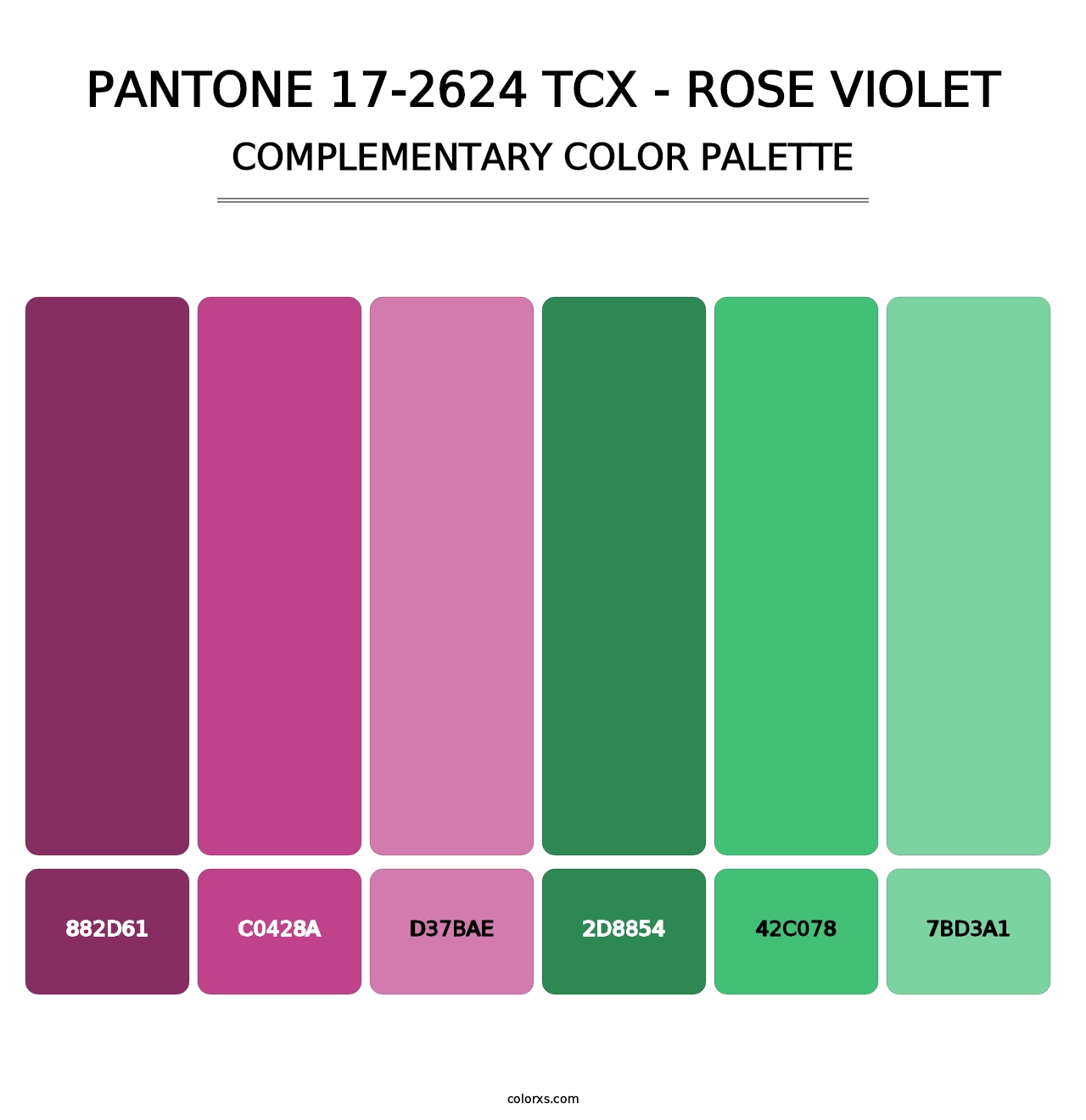 PANTONE 17-2624 TCX - Rose Violet - Complementary Color Palette