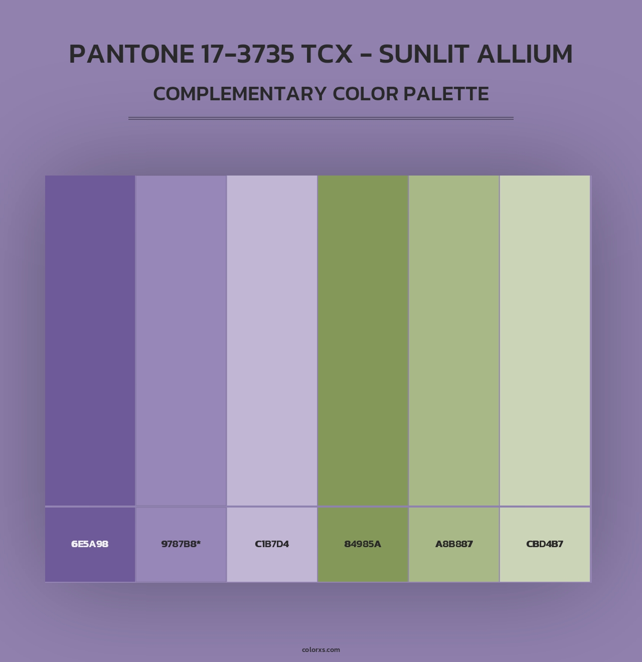 PANTONE 17-3735 TCX - Sunlit Allium - Complementary Color Palette