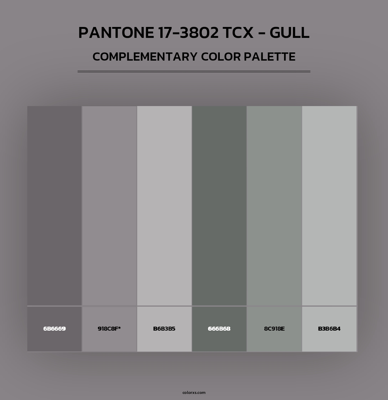 PANTONE 17-3802 TCX - Gull - Complementary Color Palette