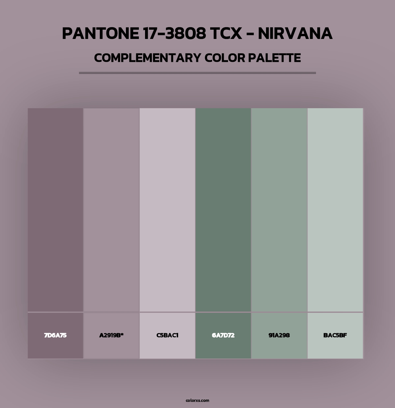 PANTONE 17-3808 TCX - Nirvana - Complementary Color Palette